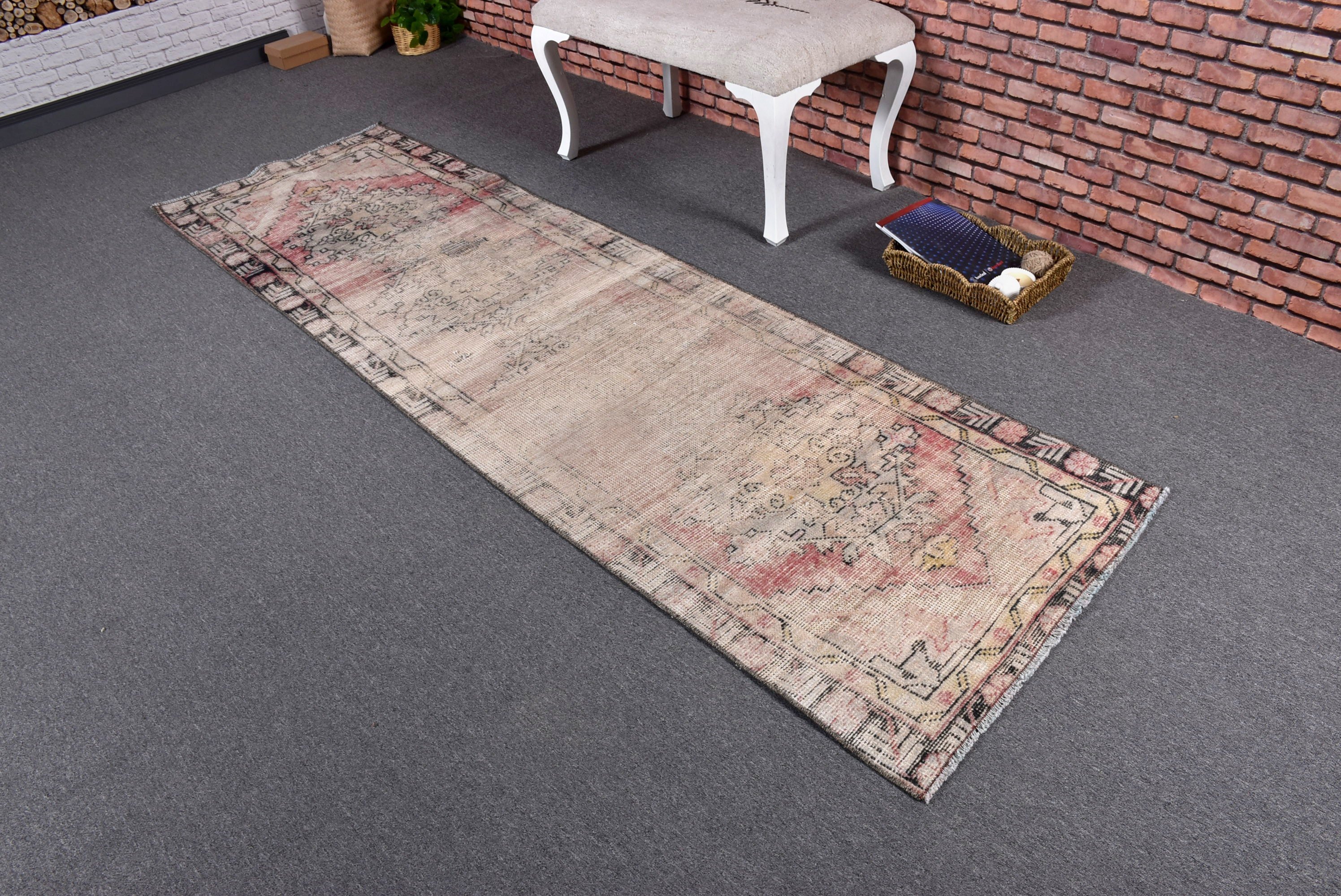 Oushak Halıları, Koridor Halıları, Bej Oushak Halısı, Vintage Halılar, Merdiven Halısı, 2.6x8.8 ft Runner Halıları, Türk Halıları, Ev Dekorasyonu Halıları, Modern Halılar