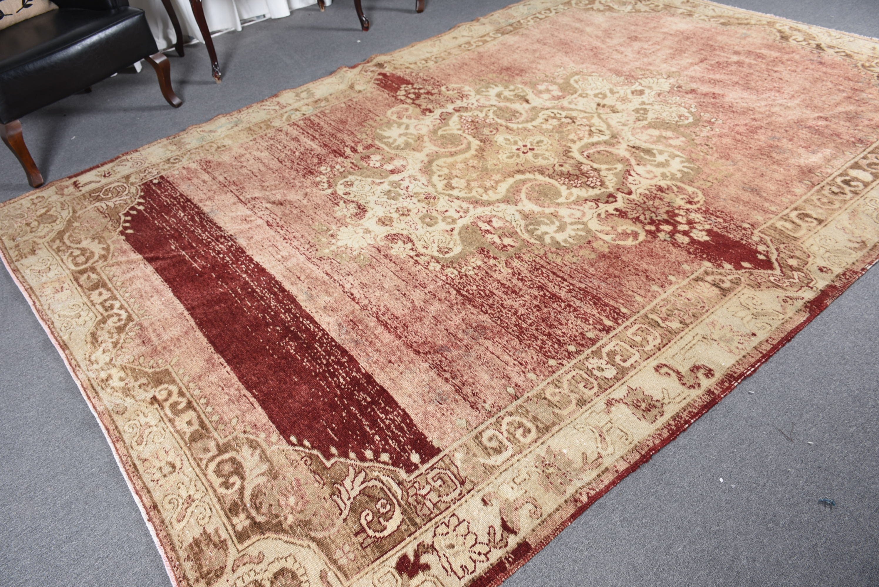 Nomadic Rug, Vintage Rug, Salon Rug, Cool Rug, Dining Room Rugs, Orange  7.3x11.1 ft Oversize Rug, Turkish Rug