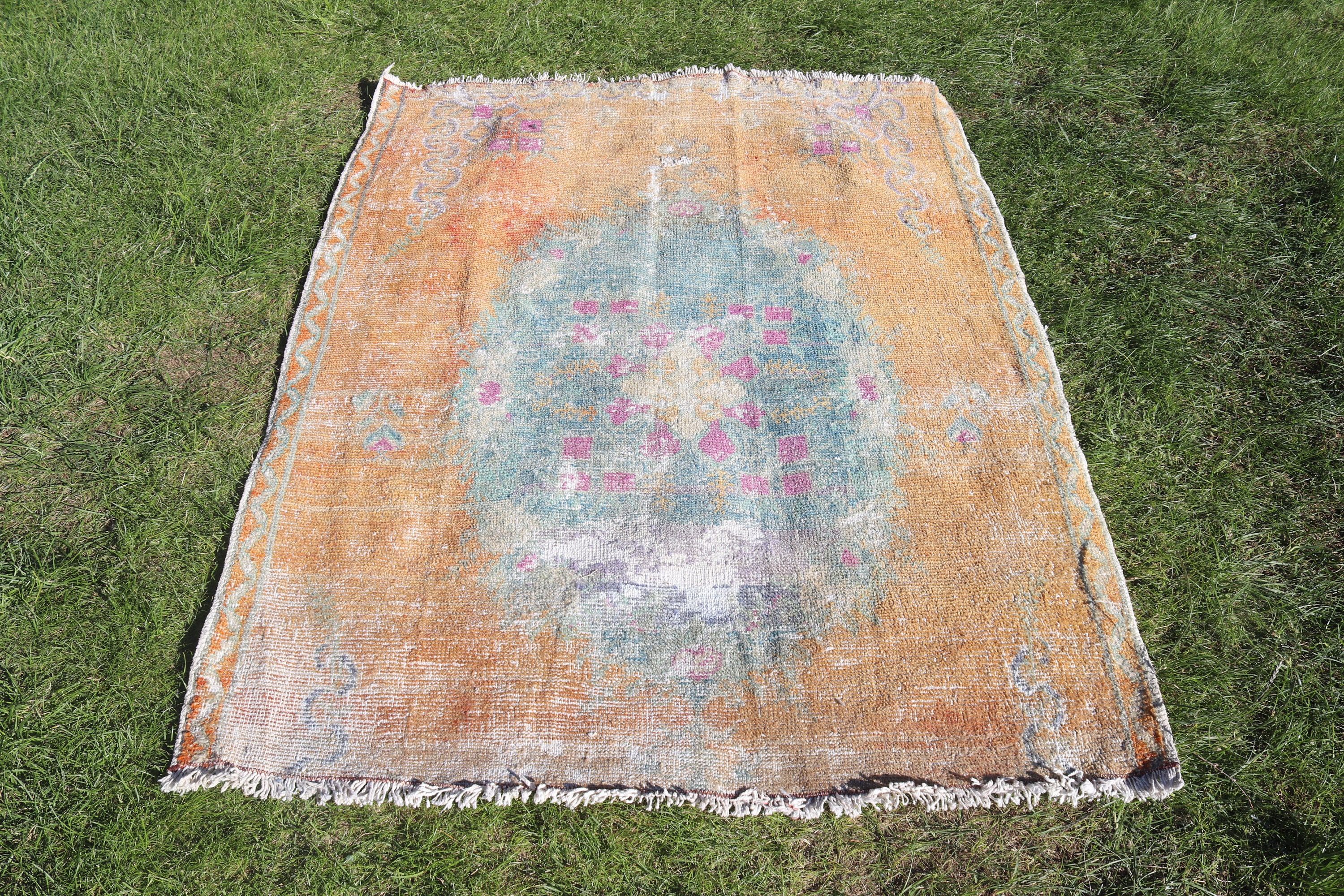 Modern Halı, Giriş Halısı, Yeşil Boho Halı, Mutfak Halıları, Türk Halıları, Geometrik Halılar, 3,7x4,6 ft Vurgu Halısı, Vintage Halılar, Mutfak Halıları