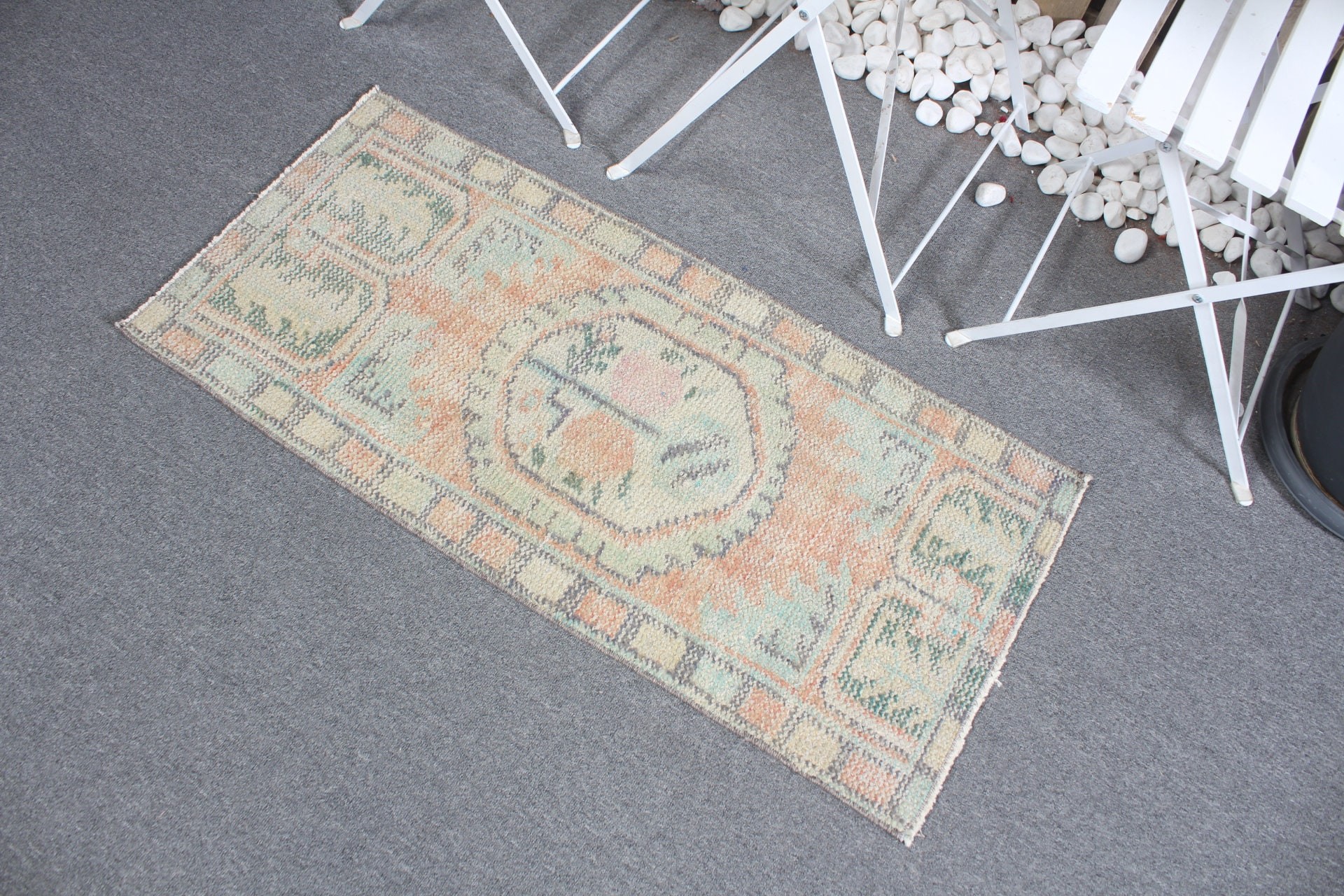 Vintage Rug, Custom Rug, Turkish Rugs, Bedroom Rug, Wall Hanging Rugs, Antique Rugs, Green Moroccan Rug, 1.7x3.6 ft Small Rug, Kitchen Rug