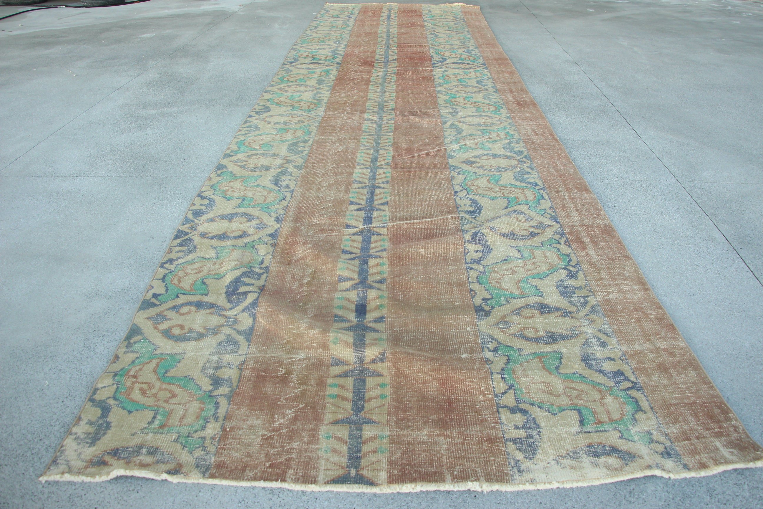 Orange Cool Rugs, Oriental Rug, Long Runner Rug, Flatweave Rug, Beni Ourain Runner Rugs, 6.5x24.1 ft Runner Rug, Vintage Rugs, Turkish Rug