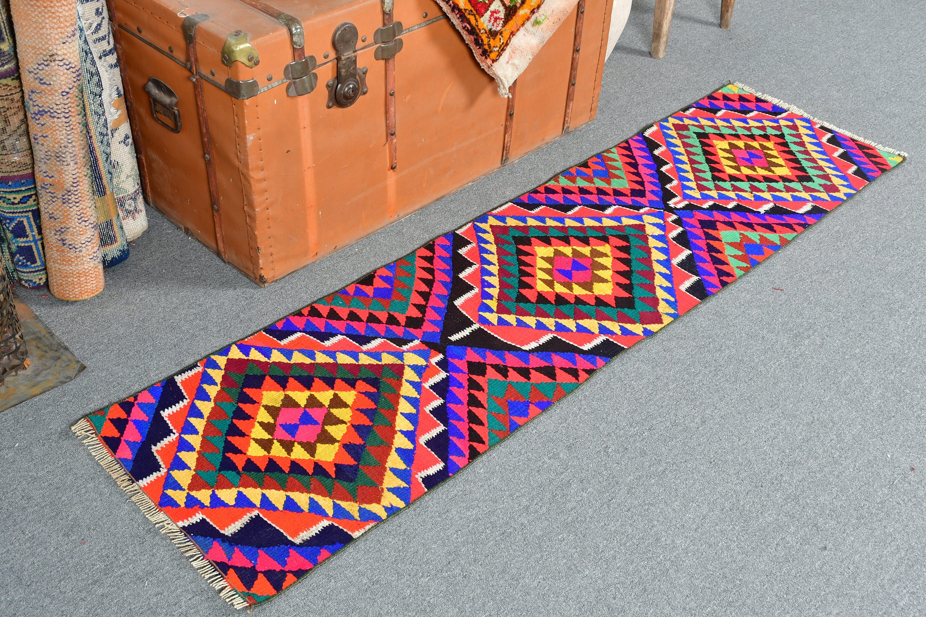 1.6x5.9 ft Runner Rug, Kilim, Corridor Rugs, Home Decor Rug, Rainbow Anatolian Rug, Turkish Rug, Oushak Rug, Vintage Rug, Stair Rug