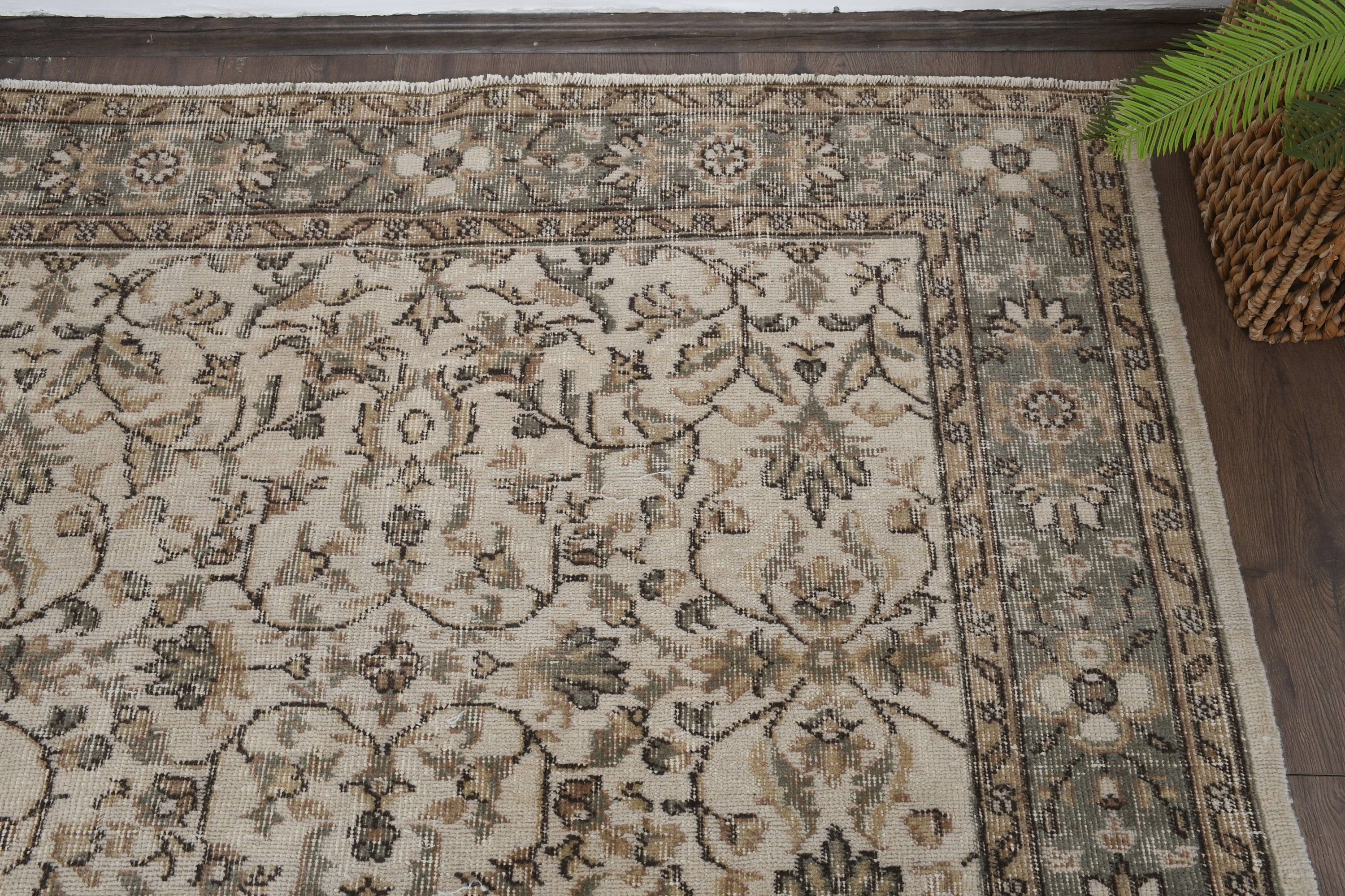 Mutfak Halıları, Vintage Halılar, Bej Antika Halı, Türk Halıları, 4,7x8,2 ft Alan Halısı, Yer Halısı, Organik Halı, İç Mekan Halıları