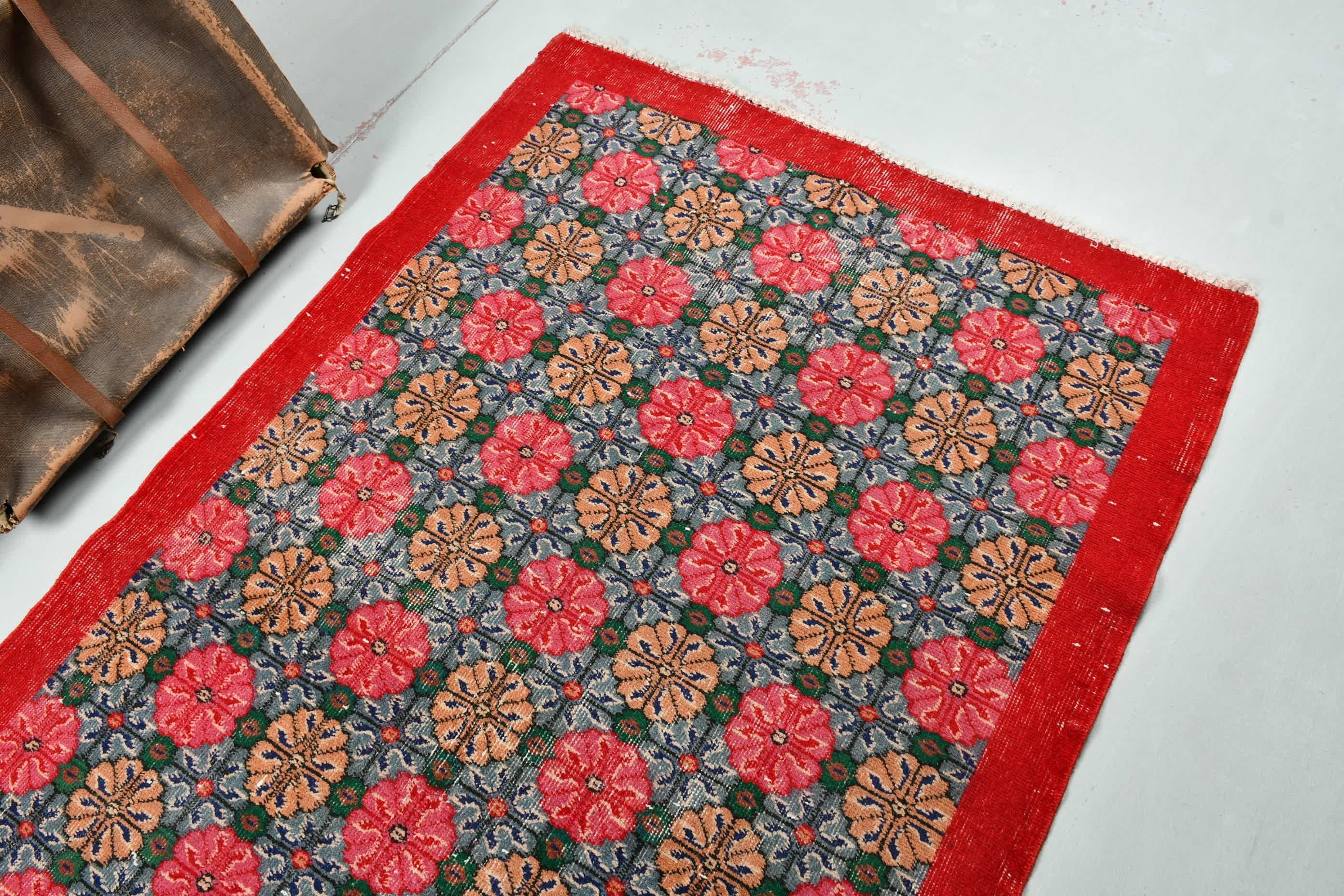 Yün Halı, Vintage Halılar, Türk Halısı, Yatak Odası Halıları, Mavi Ev Dekor Halıları, İç Mekan Halısı, 3,9x7,1 ft Alan Halısı, Oturma Odası Halıları, Yer Halıları