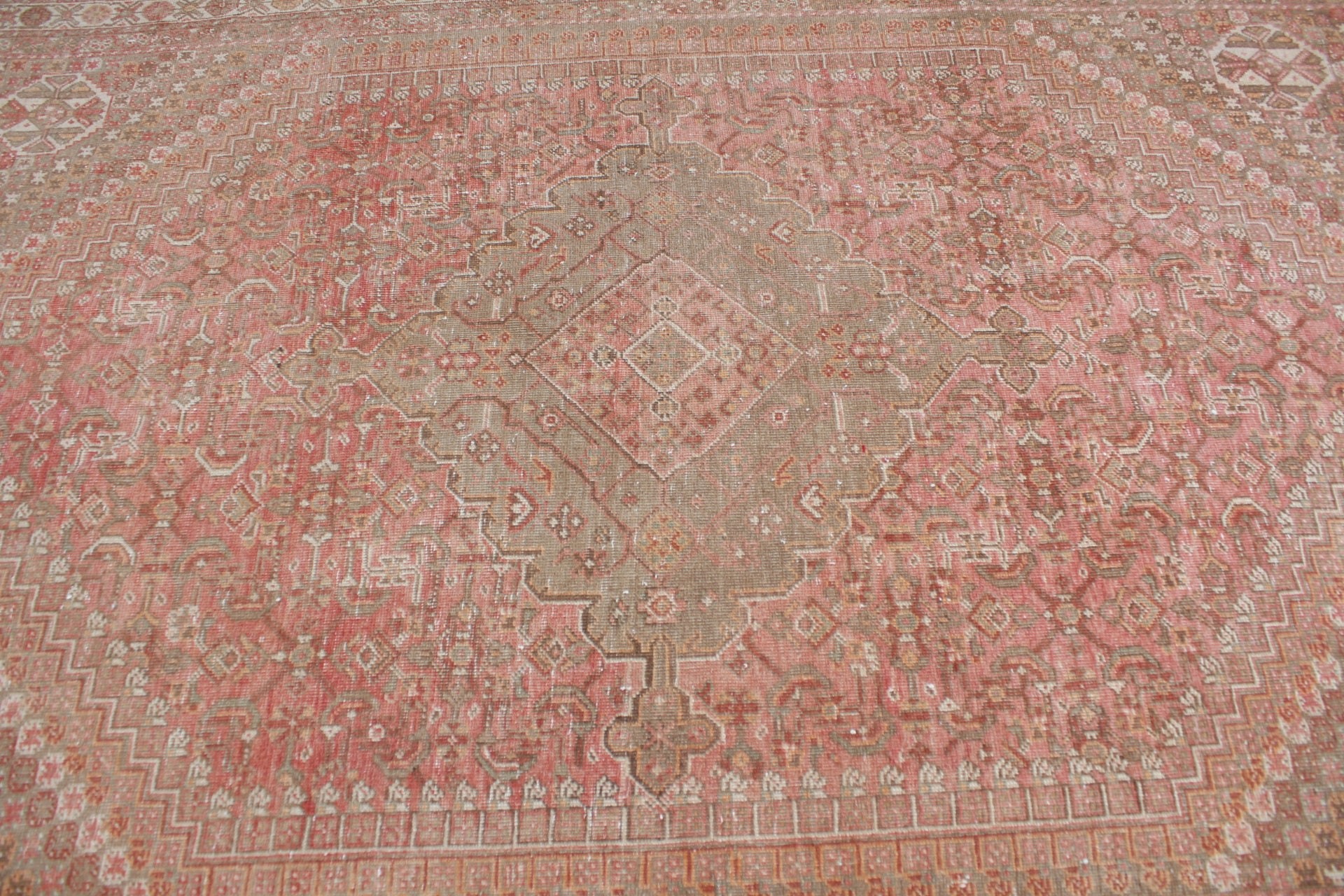 Kırmızı Oushak Halı, Oturma Odası Halısı, Ev Dekorasyonu Halısı, Türk Halısı, Yün Halılar, Büyük Yün Halılar, Vintage Halı, 5.4x8.3 ft Büyük Halı, Salon Halıları