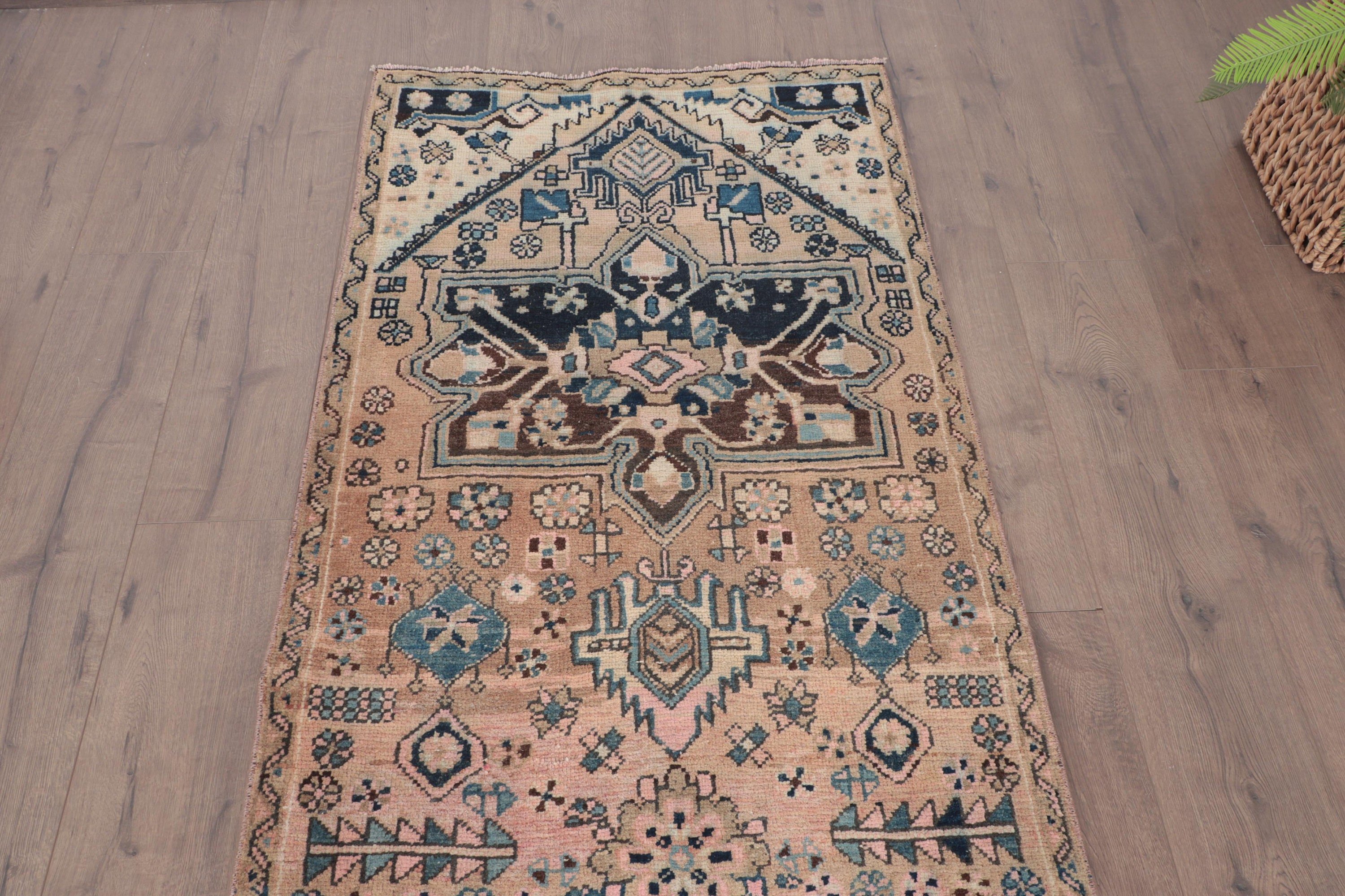 2.8x10.9 ft Runner Halıları, Antika Halılar, Merdiven Halısı, Türk Halıları, Siyah Yer Halısı, Vintage Halı, Geleneksel Halı, Koridor Halısı