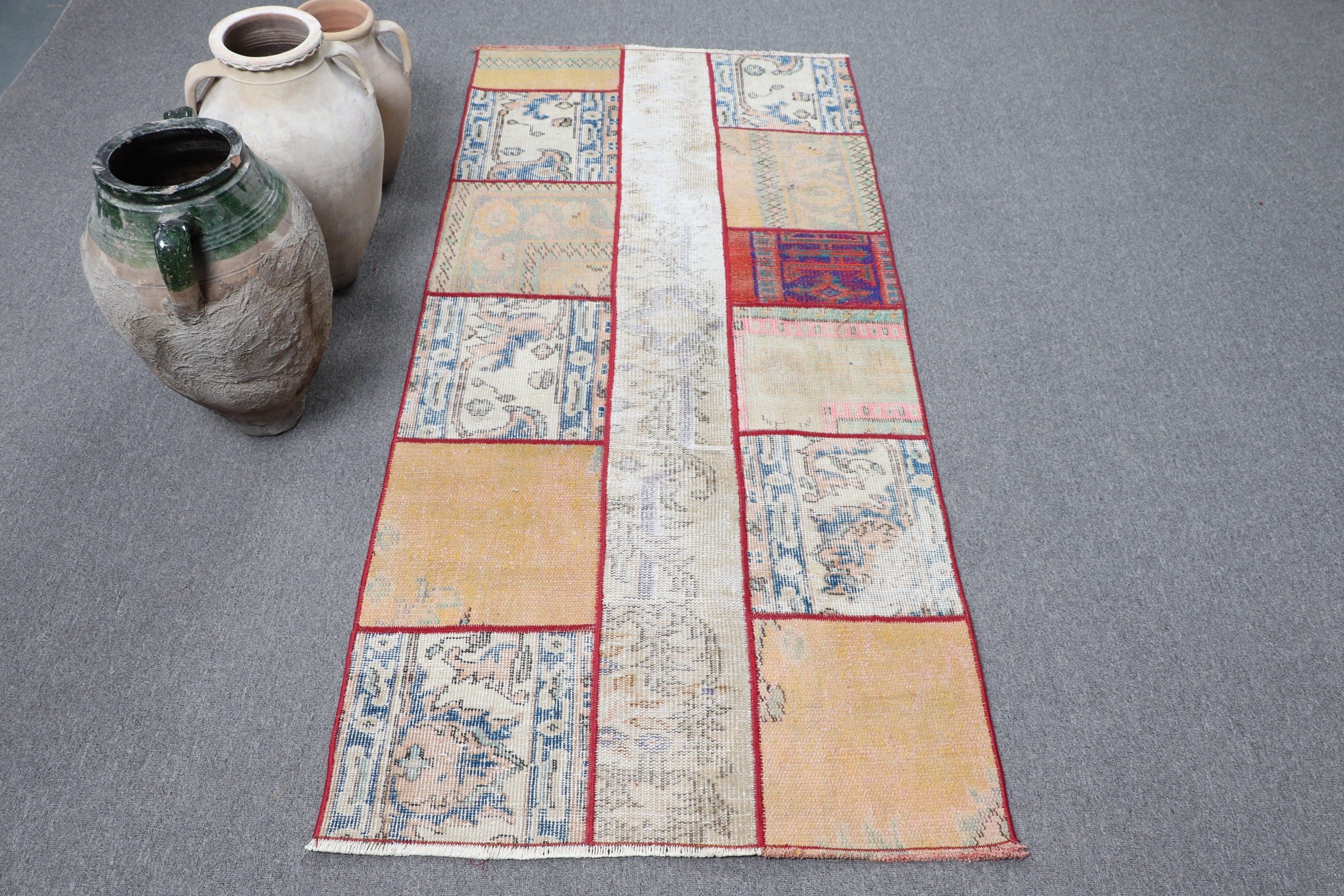 Antique Rug, 2.8x6.1 ft Accent Rug, Entry Rug, Rugs for Kitchen, Anatolian Rugs, Turkish Rug, Nursery Rug, Beige Bedroom Rug, Vintage Rugs