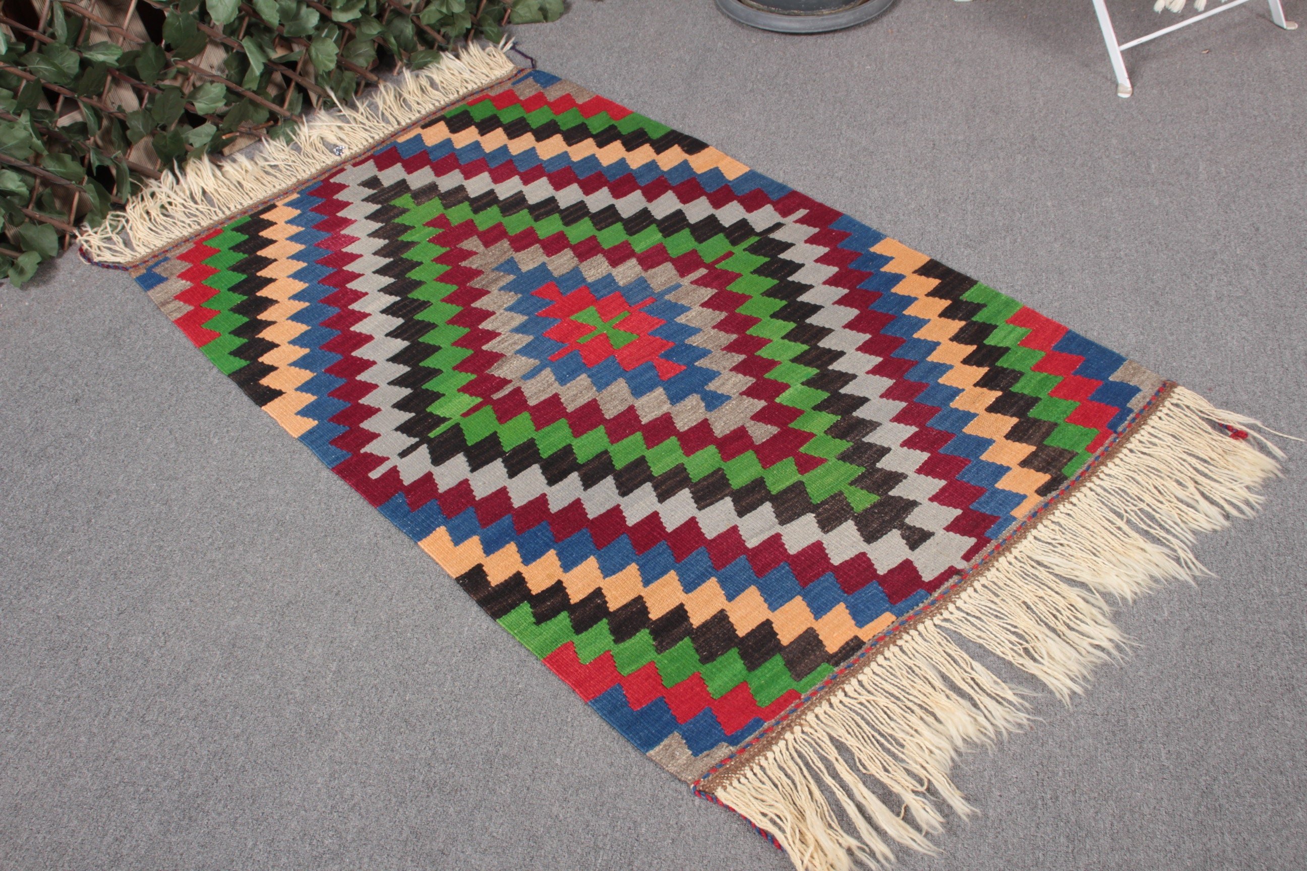 Turkish Rug, Floor Rug, Vintage Rugs, Wall Hanging Rugs, Rainbow Home Decor Rugs, Bedroom Rugs, Kilim, Kitchen Rugs, 2.8x4.3 ft Small Rugs