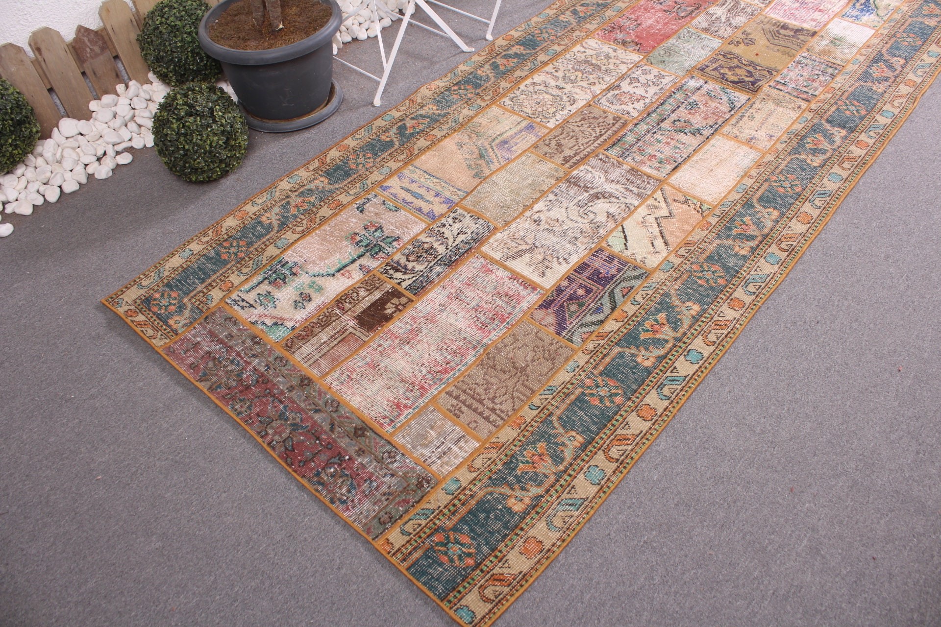 Boho Halı, Fas Halıları, Koşucu Halıları, 4.1x11.6 ft Koşucu Halısı, Türk Halısı, Yer Halısı, Gökkuşağı Antika Halı, Koridor Halısı, Vintage Halı