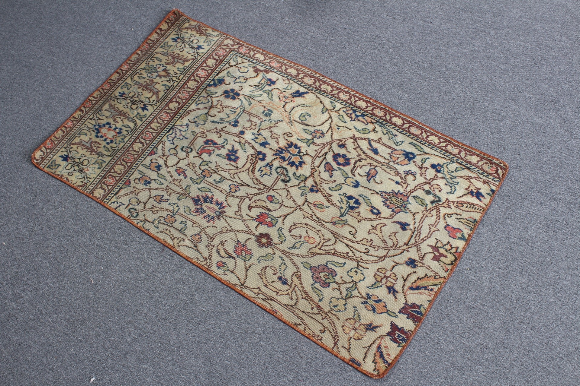 1.9x3.4 ft Küçük Halı, Etnik Halı, Duvara Asılı Halılar, Yün Halı, Türk Halıları, Vintage Halılar, Yatak Odası Halısı, Yeşil Mutfak Halısı