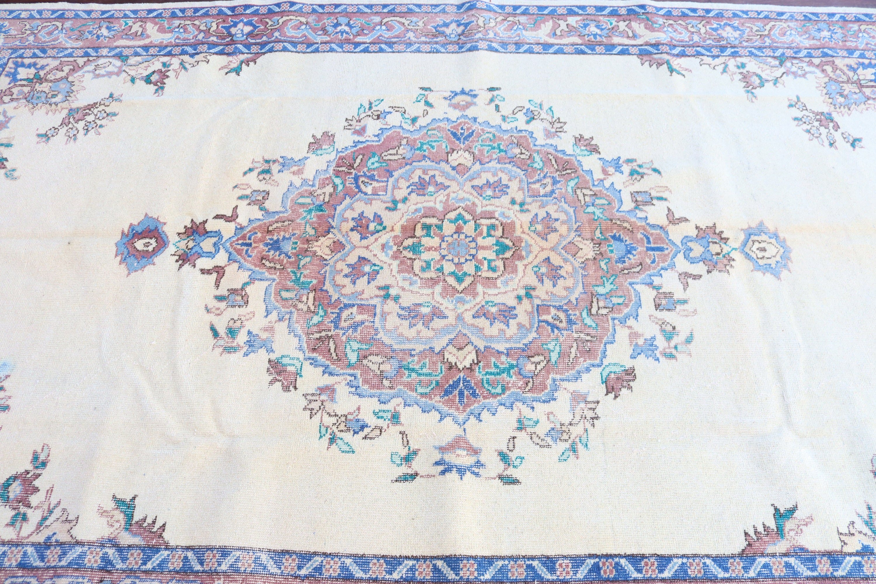 Yemek Odası Halısı, Bej El Dokuma Halı, 6x9.6 ft Büyük Halılar, Büyük Oushak Halısı, Açıklama Halıları, Türk Halısı, Vintage Halı, Modern Halılar