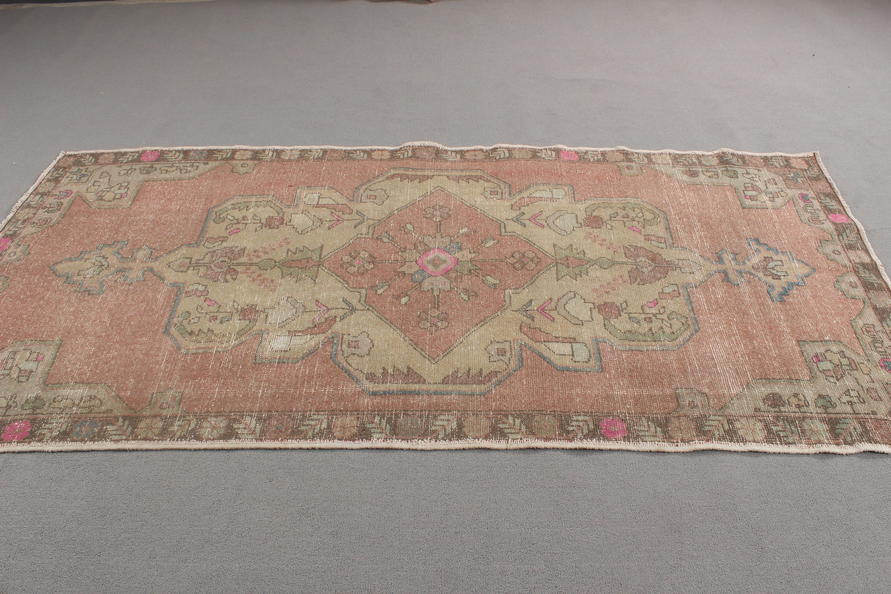 Turkish Rugs, Statement Rugs, Vintage Rugs, Indoor Rug, 4x8.1 ft Area Rugs, Vintage Area Rugs, Luxury Rug, Red Anatolian Rug, Handwoven Rug