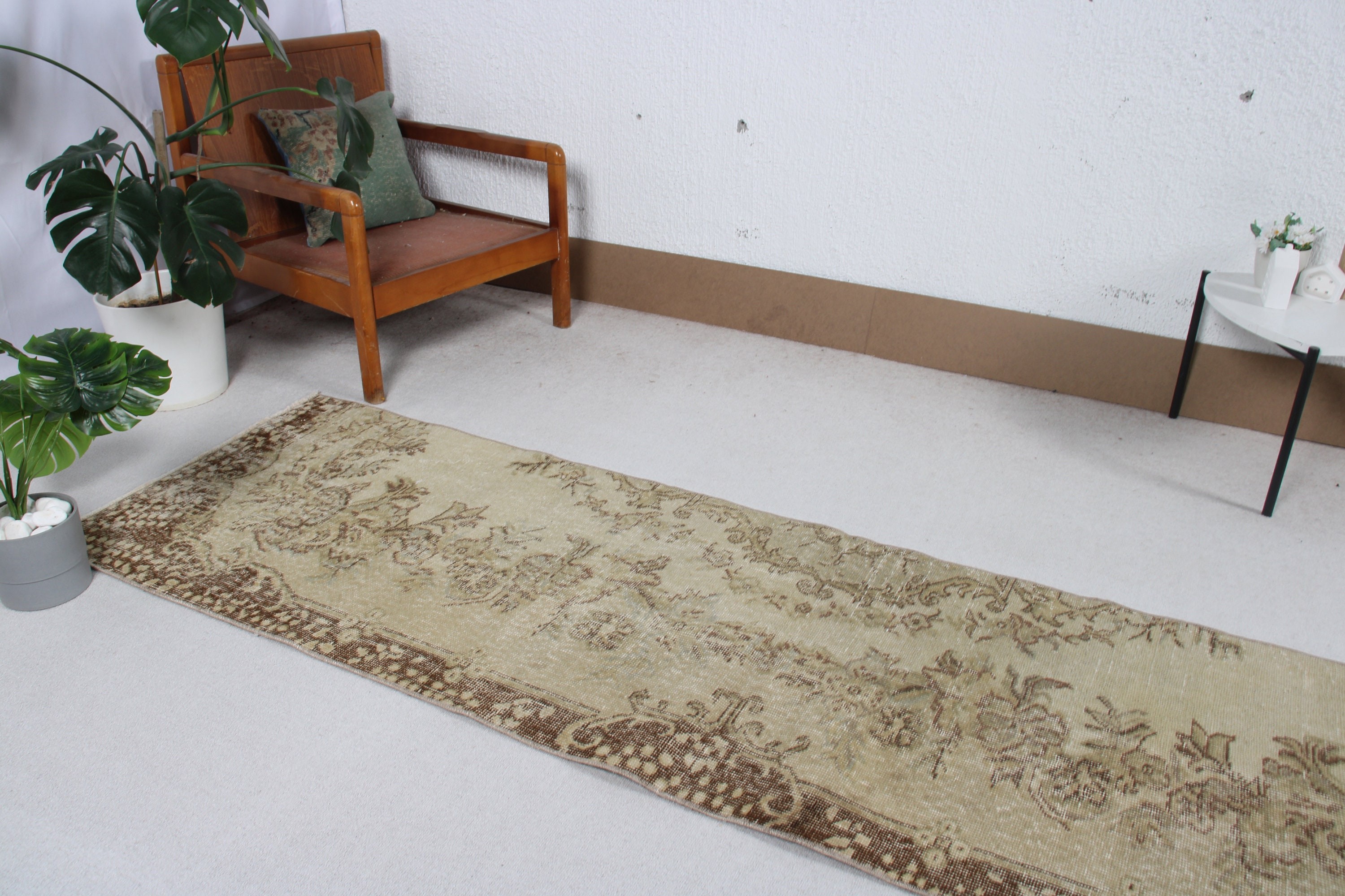 Türk Halısı, Beni Ourain Yolluk Halısı, Yün Halılar, Boho Halısı, Yatak Odası Halısı, Vintage Halı, 2.4x8.8 ft Koşucu Halısı, Merdiven Halısı, Yeşil Anadolu Halısı