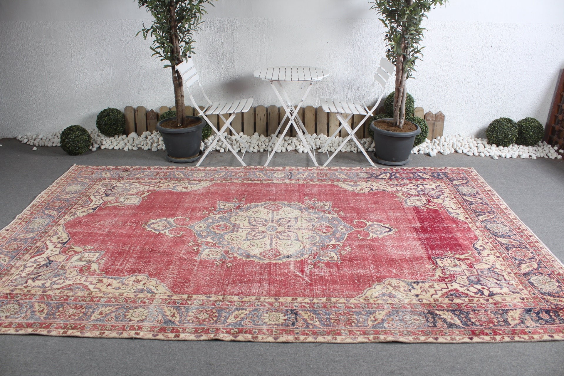 Home Decor Rugs, Oriental Rug, Vintage Rugs, 6.6x10.9 ft Oversize Rug, Retro Rug, Saloon Rugs, Turkish Rug, Pink Wool Rug, Salon Rug