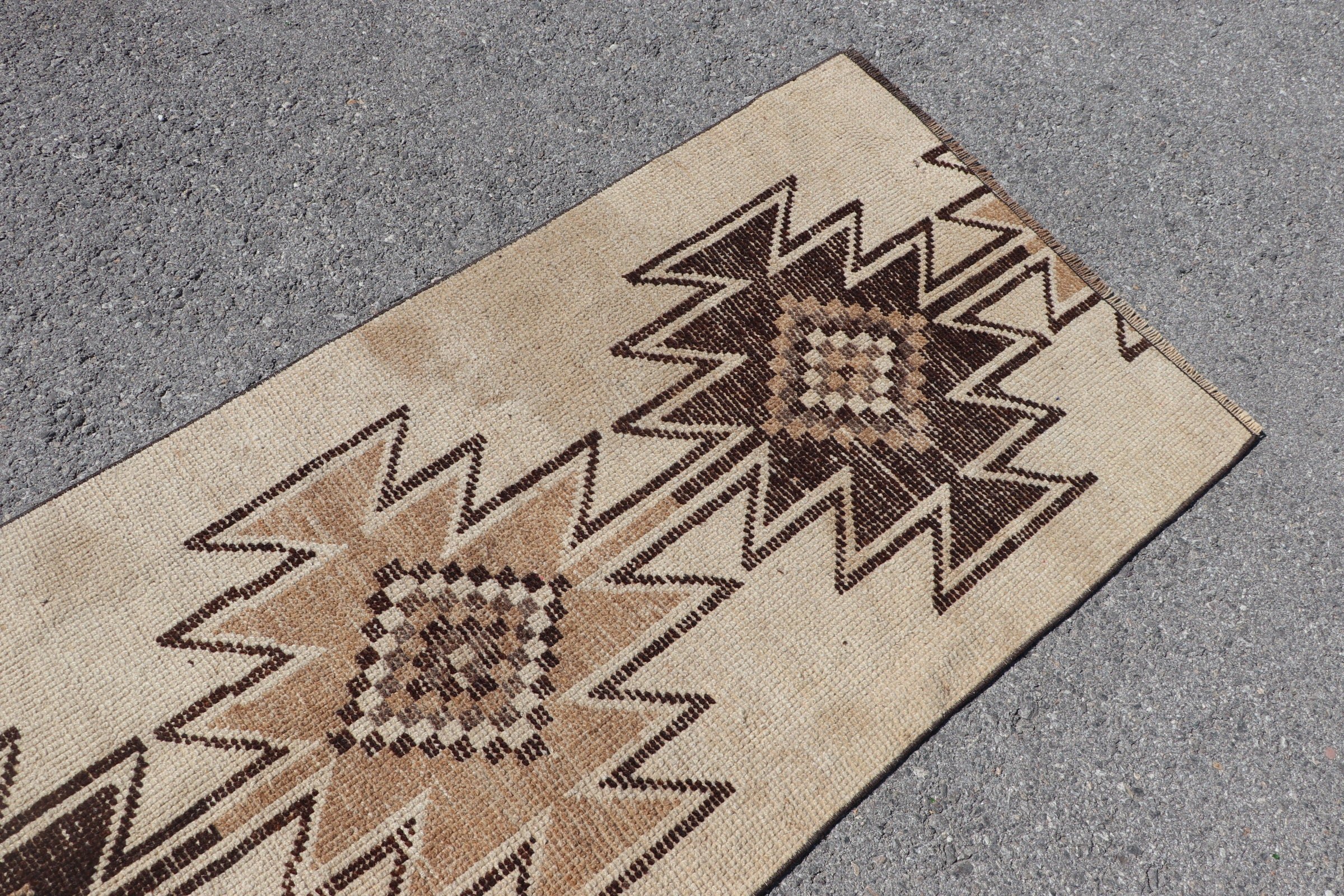 2.8x8 ft Runner Rug, Antique Rugs, Organic Rug, Beige Floor Rug, Stair Rug, Rugs for Hallway, Bedroom Rug, Vintage Rug, Turkish Rug