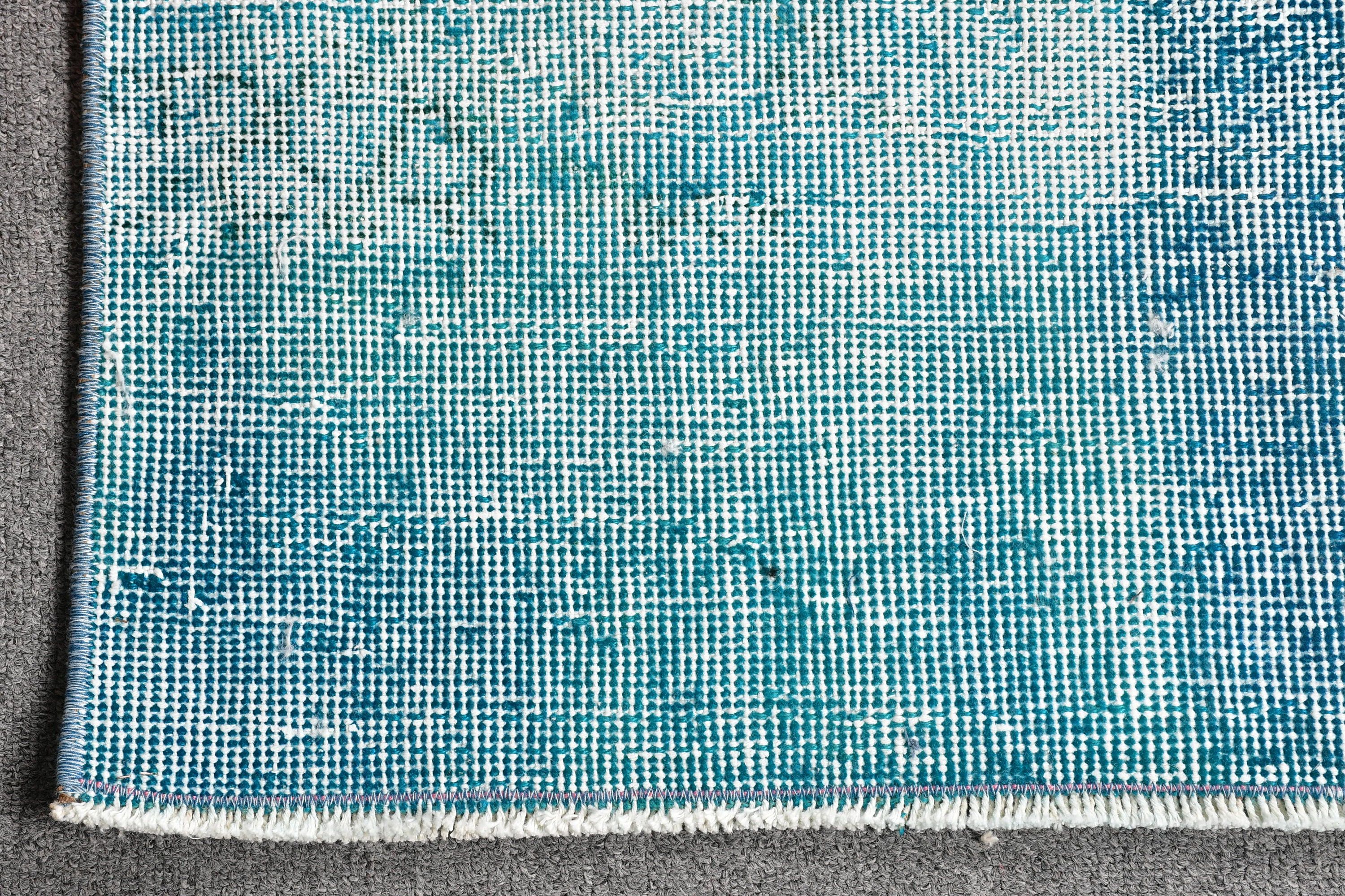 Moroccan Rug, Turkish Rugs, Rugs for Bathroom, 1.6x4.3 ft Small Rug, Vintage Rug, Blue Home Decor Rug, Bath Rug, Entry Rugs