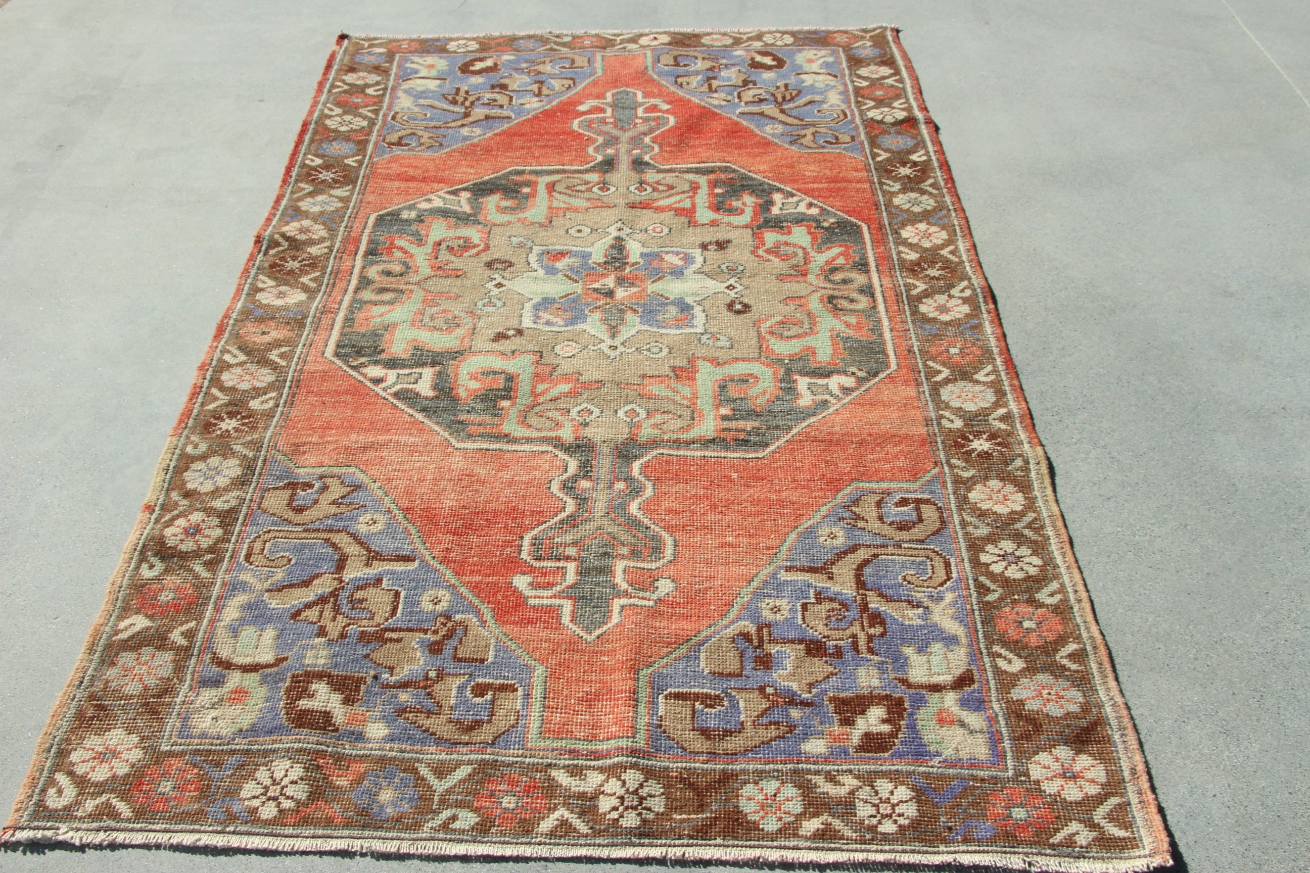 Kilim, Mutfak Halıları, Nötr Halı, Yemek Odası Halıları, 4,4x7,2 ft Alan Halıları, Türk Halısı, Lüks Halı, Kırmızı Oryantal Halılar, Vintage Halı