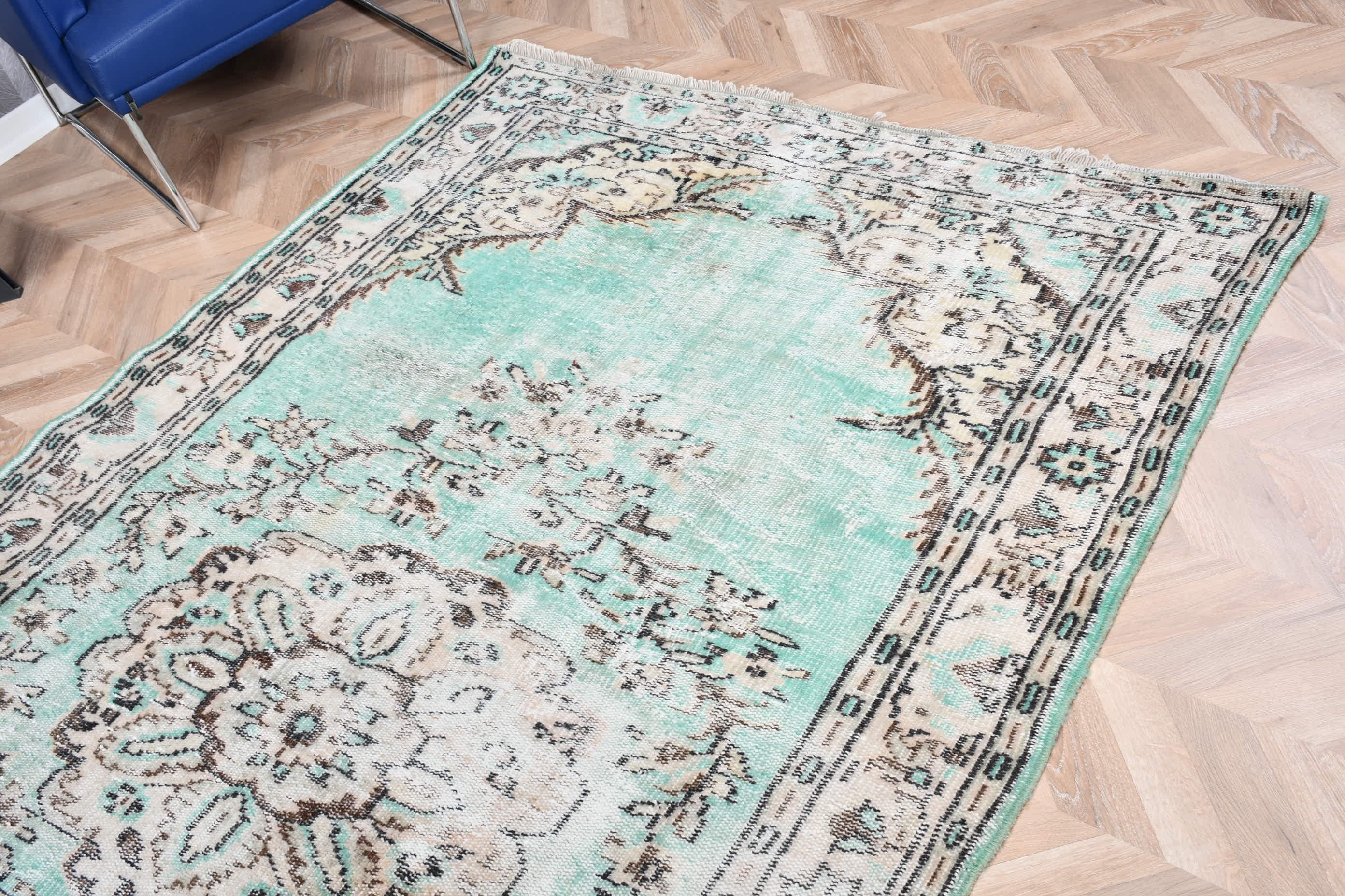 Oushak Halı, Vintage Halı, Yer Halısı, Etnik Halı, Yemek Odası Halısı, Yeşil Ev Dekor Halıları, 5.3x8.7 ft Büyük Halılar, Oturma Odası Halısı, Türk Halısı