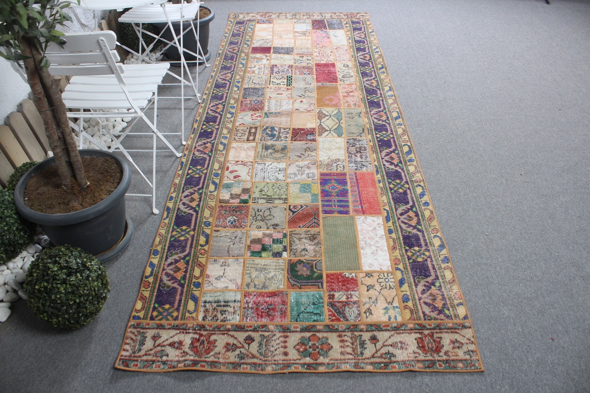 Gökkuşağı Yatak Odası Halısı, Koridor Halıları, 3.7x10.6 ft Runner Halısı, Koridor Halıları, Türk Halısı, Mutfak Halısı, Vintage Halılar, Ev Dekorasyonu Halısı