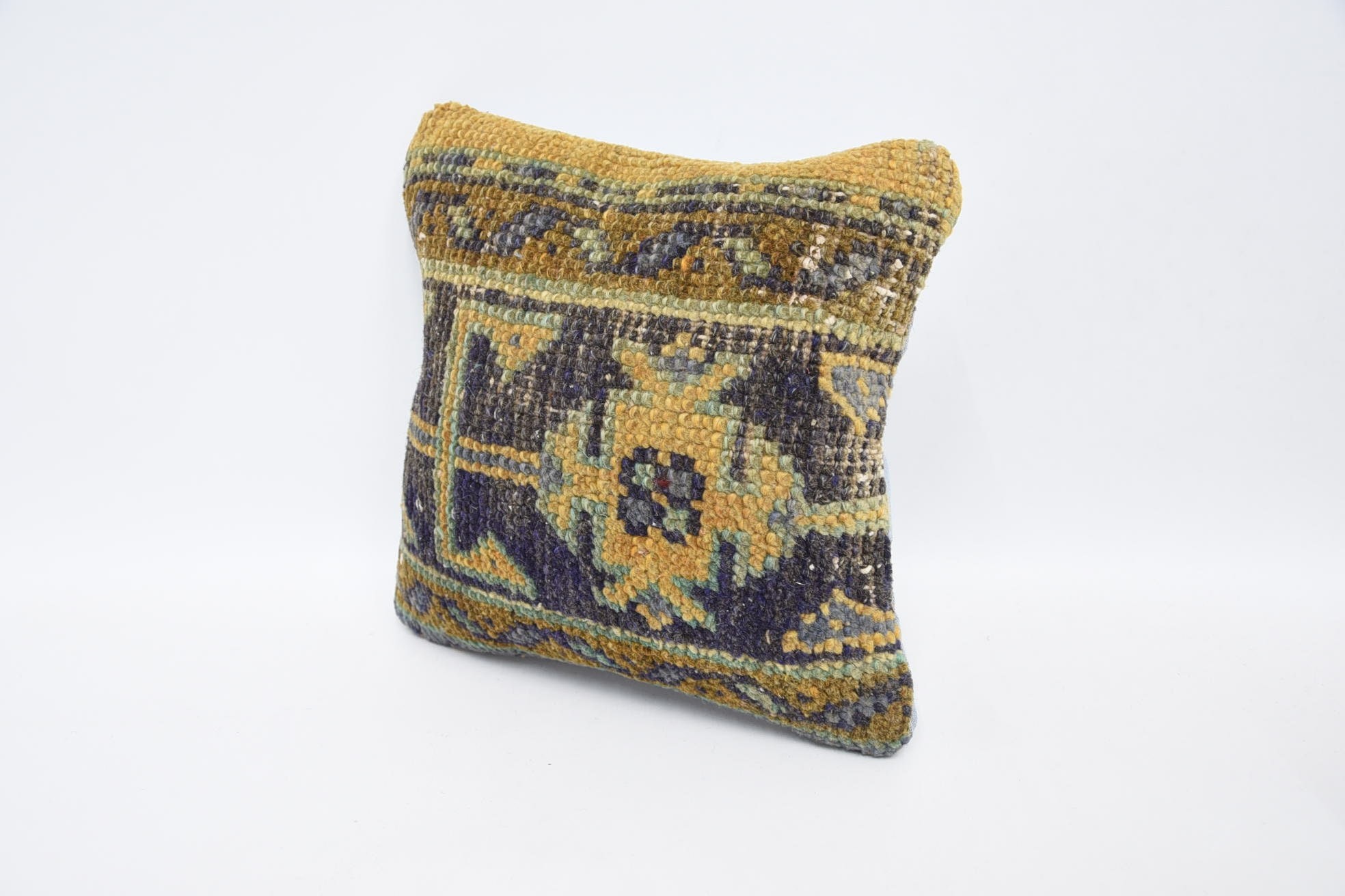 Customized Cushion Case, Turkish Pillow, Custom Cushion, 12"x12" Blue Pillow, Turkish Kilim Pillow, Throw Kilim Pillow