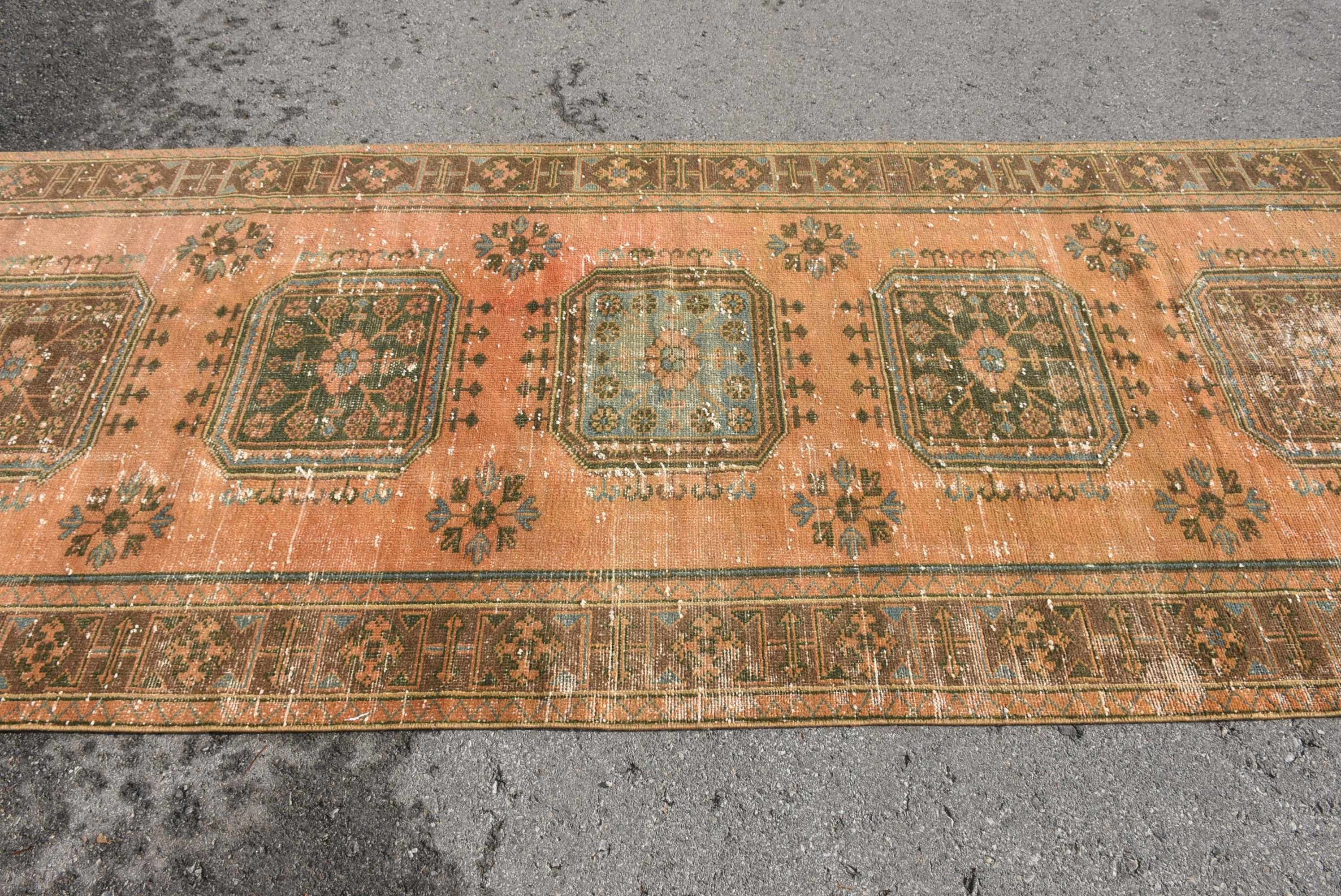 Red Moroccan Rugs, Corridor Rug, Turkish Rug, 4.4x11.2 ft Runner Rug, Hallway Rug, Vintage Rug, Antique Rugs, Kitchen Rug, Nomadic Rug