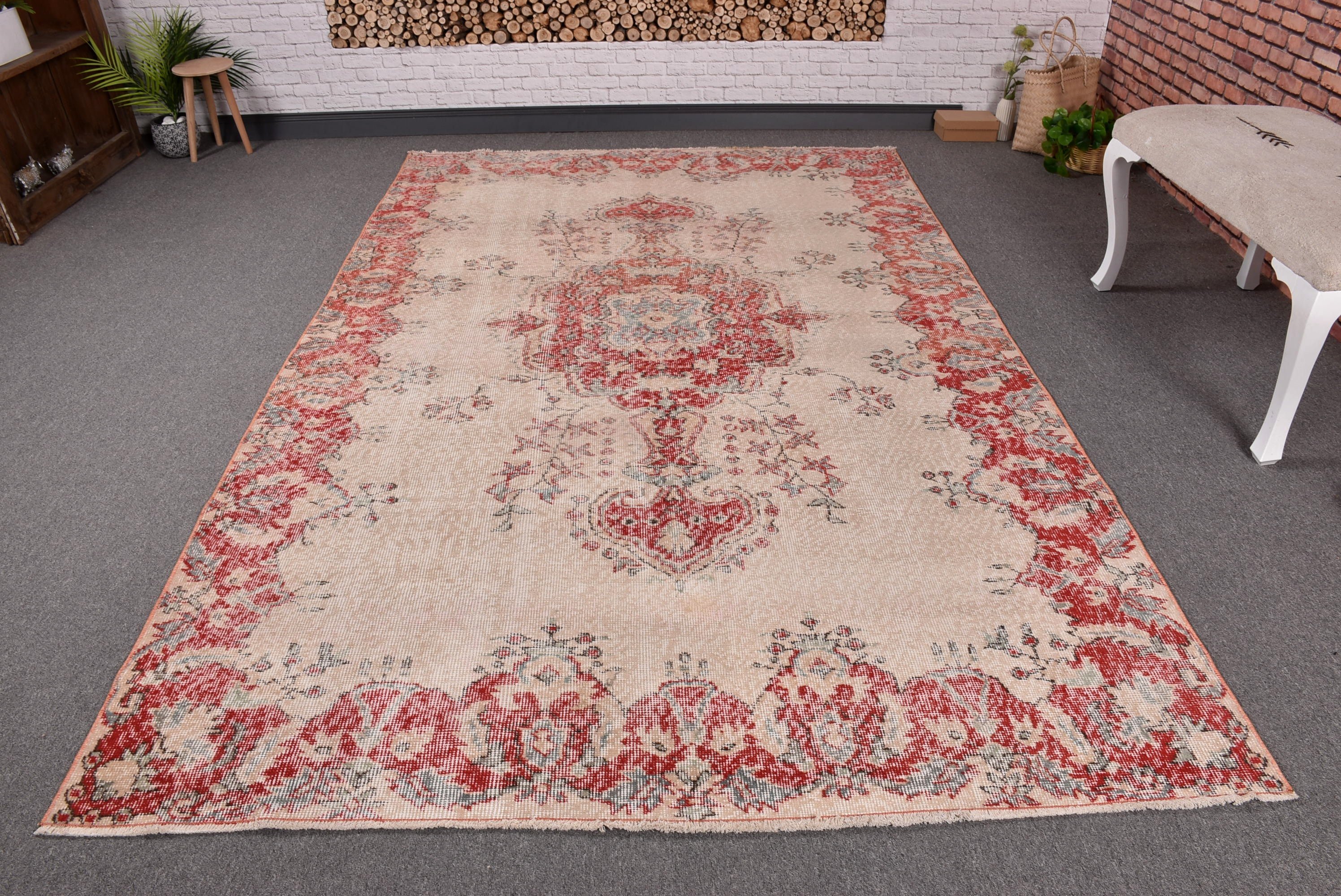 Large Oushak Rugs, Cool Rugs, Living Room Rug, Turkish Rug, Floor Rug, Oushak Rugs, Vintage Rugs, Beige Oushak Rug, 5.6x9.1 ft Large Rug