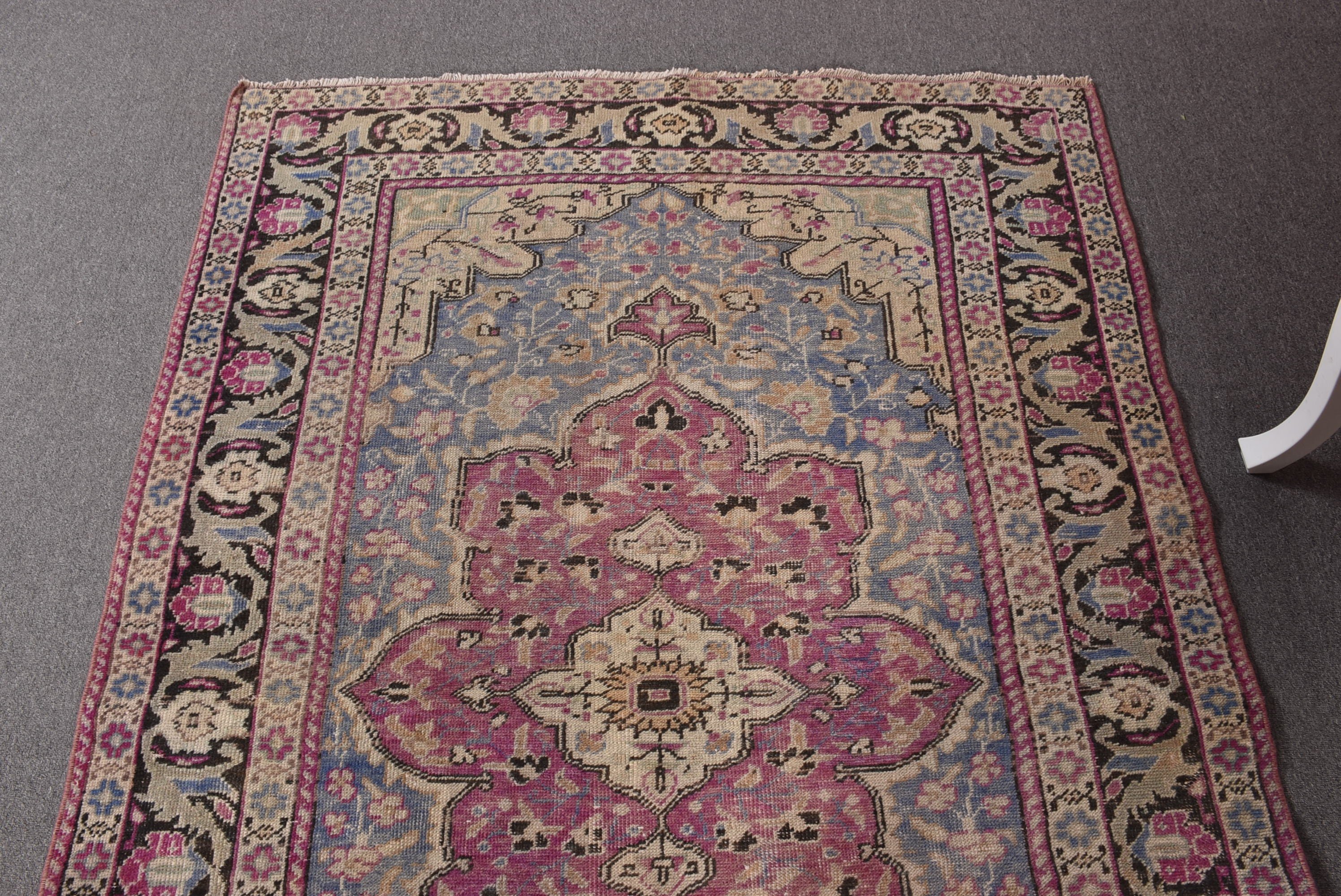 4.3x6.5 ft Area Rug, Pink Neutral Rugs, Kitchen Rug, Bedroom Rugs, Vintage Rugs, Turkish Rugs, Office Rugs, Rugs for Kitchen