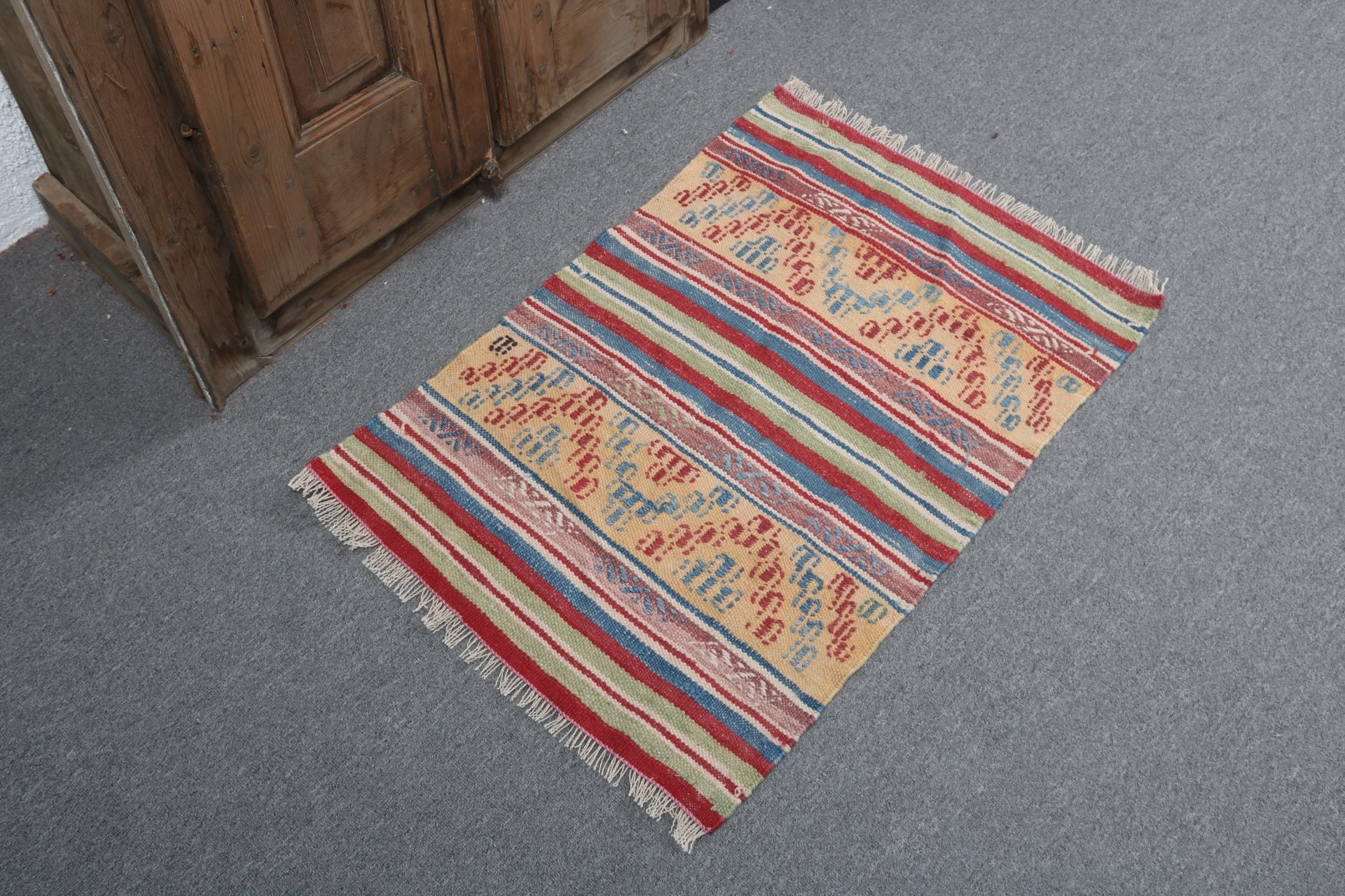 Türk Halısı, 1.9x2.8 ft Küçük Halı, Vintage Halılar, Turuncu Fas Halısı, Lüks Halılar, Küçük Vintage Halı, Kilim, Anadolu Halıları, Banyo Halısı