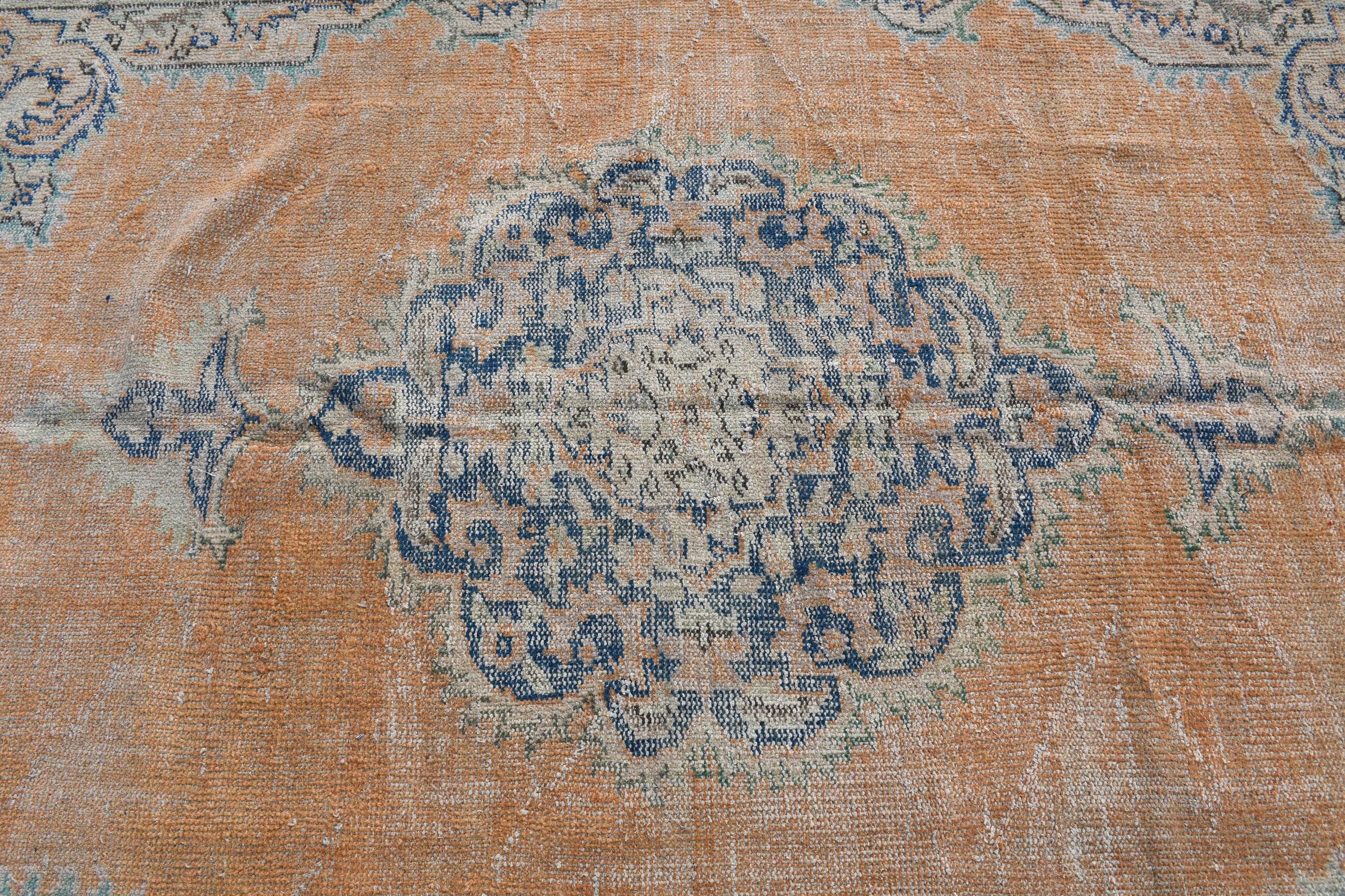 Vintage Halı, Bej Mutfak Halısı, Yemek Odası Halısı, Anadolu Halıları, Türk Halıları, Salon Halısı, Yün Halısı, Soyut Halılar, 5.6x8.8 ft Büyük Halı