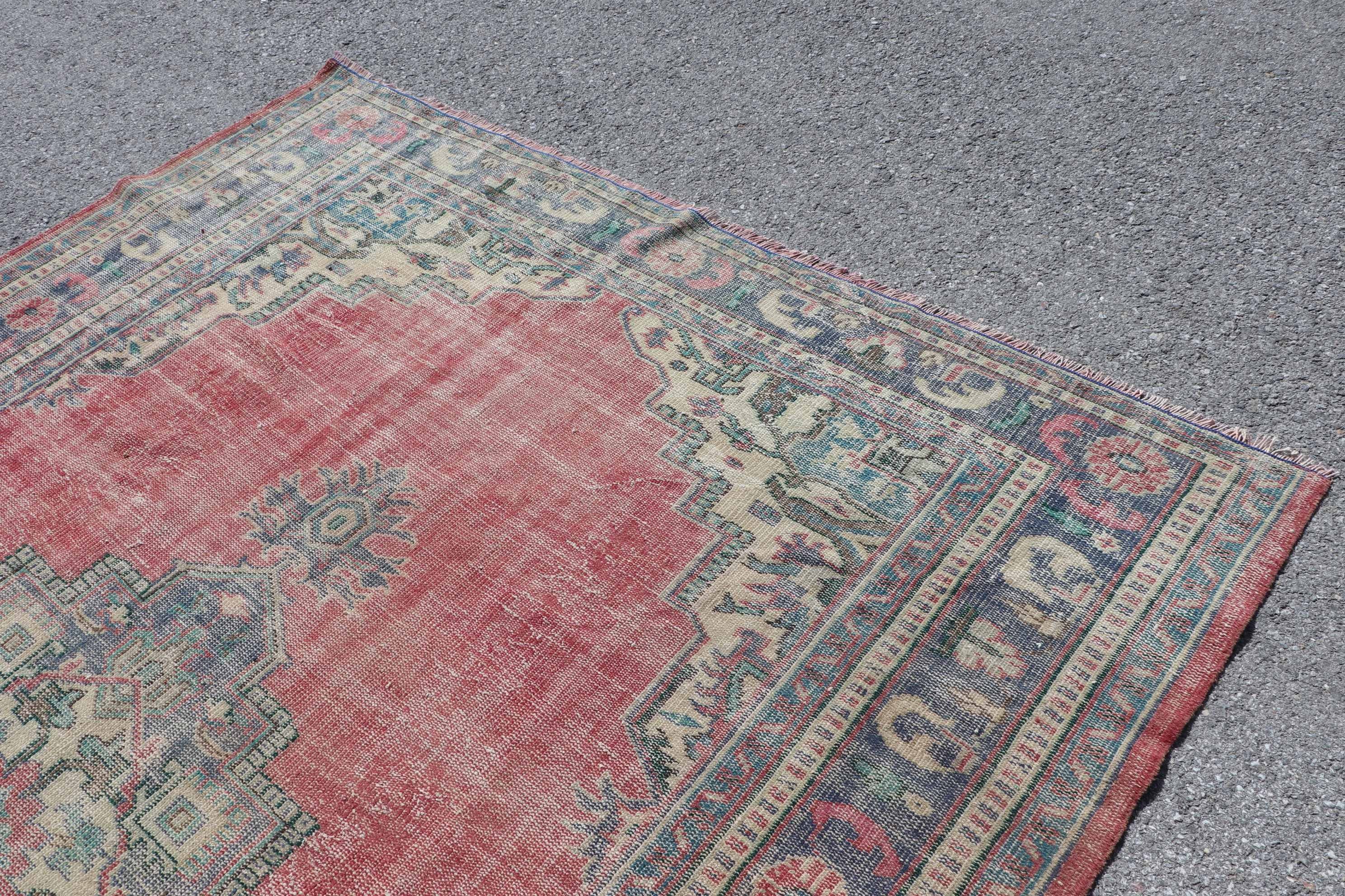 Living Room Rugs, Home Decor Rug, Outdoor Rug, Red Oushak Rugs, Vintage Rugs, Saloon Rug, 7.5x10.4 ft Oversize Rugs, Floor Rug, Turkish Rug