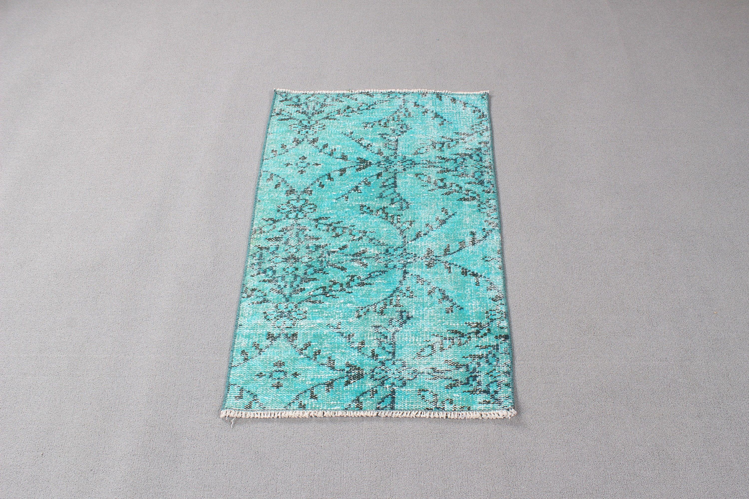 Vintage Rug, 1.9x3 ft Small Rugs, Car Mat Rugs, Exotic Rug, Bath Rugs, Blue Kitchen Rugs, Turkish Rugs, Modern Rugs, Geometric Rug