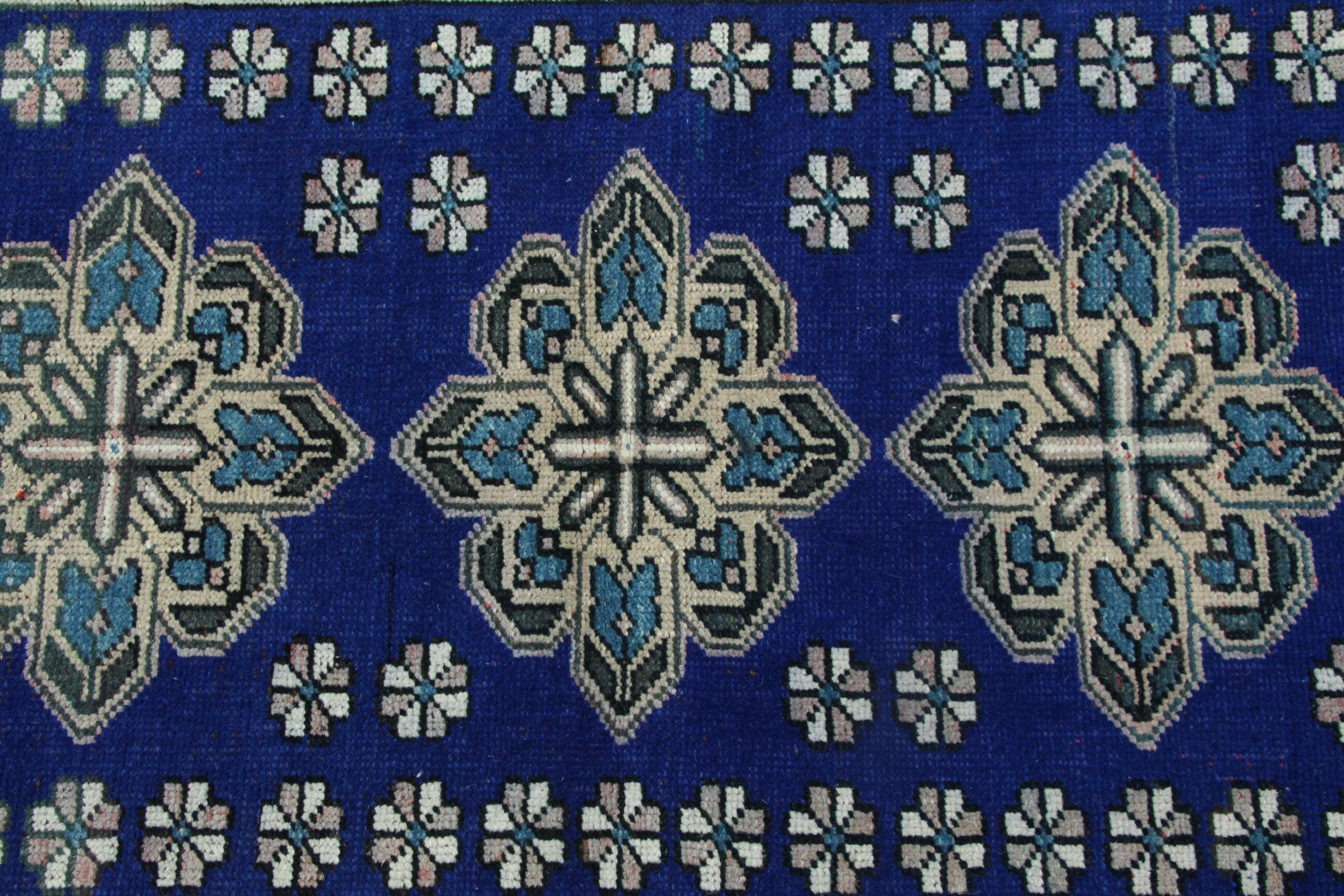 Vintage Rug, Cool Rug, Floor Rug, Art Rug, Entry Rug, Bedroom Rug, Turkish Rugs, 2.9x6.2 ft Accent Rug, Rugs for Entry, Blue Anatolian Rugs