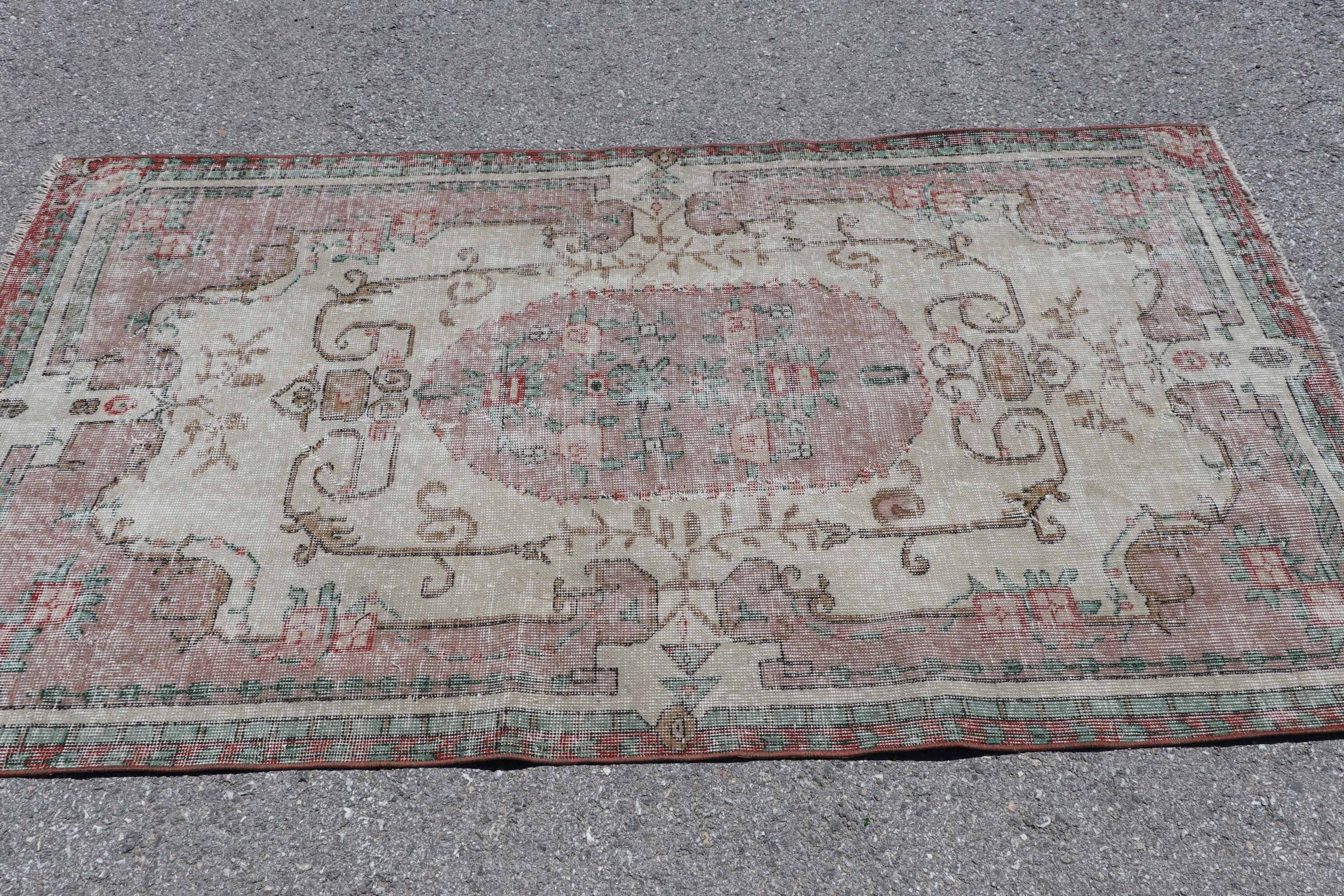 Kitchen Rug, Living Room Rugs, Vintage Rugs, Rugs for Area, Beige Anatolian Rug, Bedroom Rug, Turkish Rug, 3.6x6.8 ft Area Rug, Floor Rugs