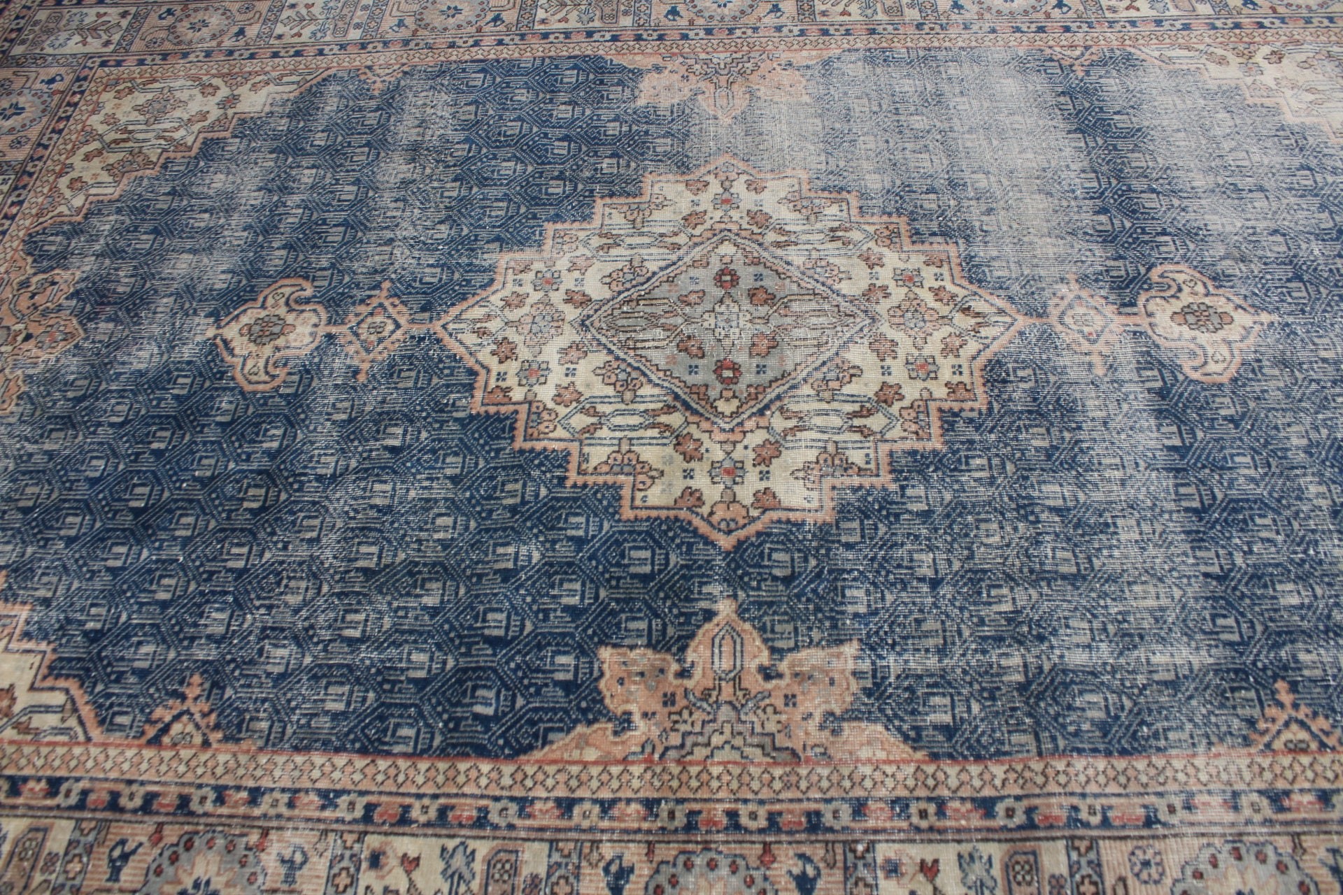 Salon Halısı, Yatak Odası Halısı, Yer Halısı, Vintage Halı, Boho Halısı, 7.9x11.5 ft Büyük Boy Halı, Mavi Ev Dekor Halıları, Türk Halısı, Yemek Odası Halısı