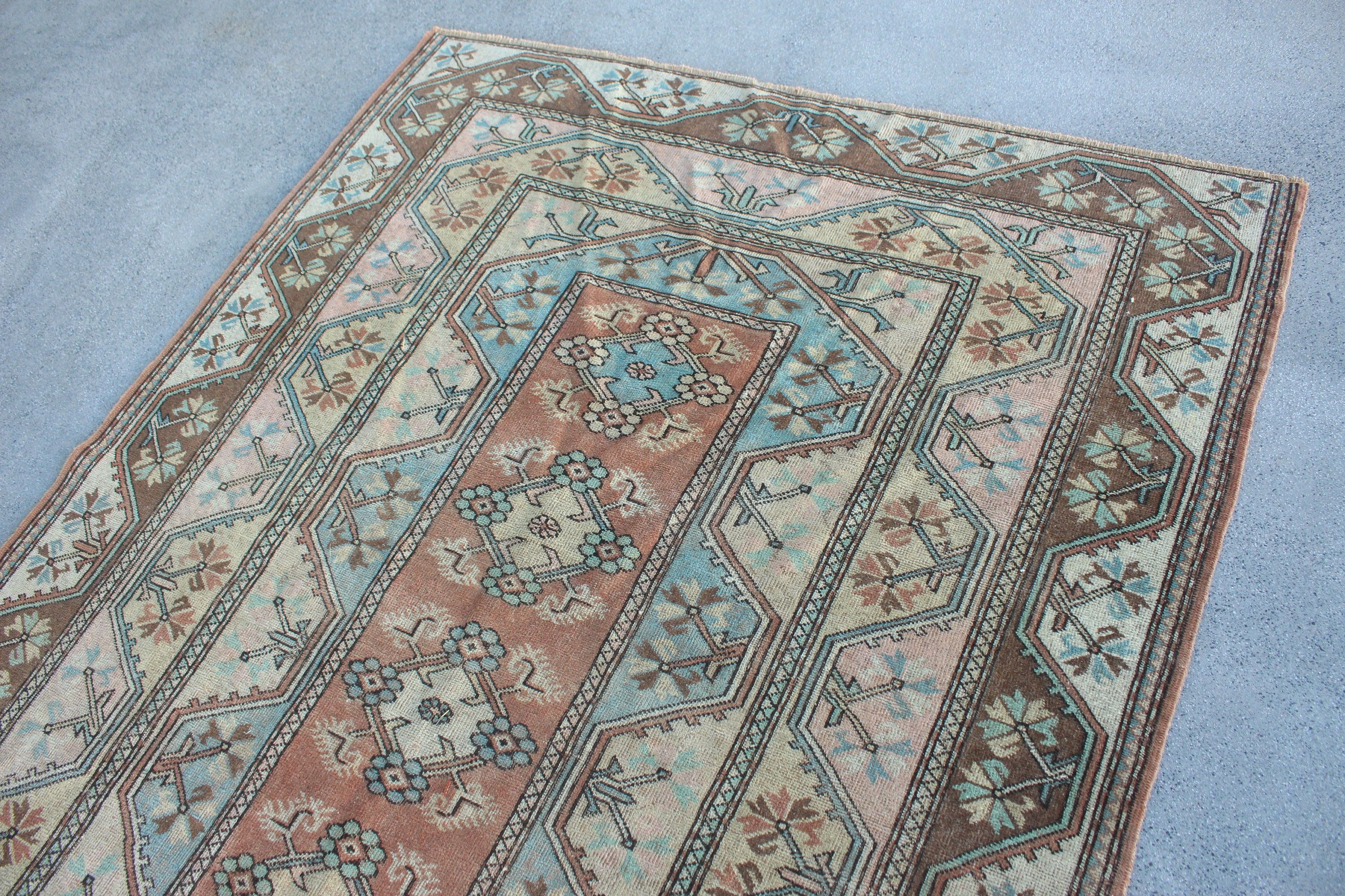 Brown Floor Rug, 5.3x7.8 ft Large Rugs, Oriental Rug, Turkish Rug, Aesthetic Rugs, Vintage Rugs, Living Room Rug, Salon Rug