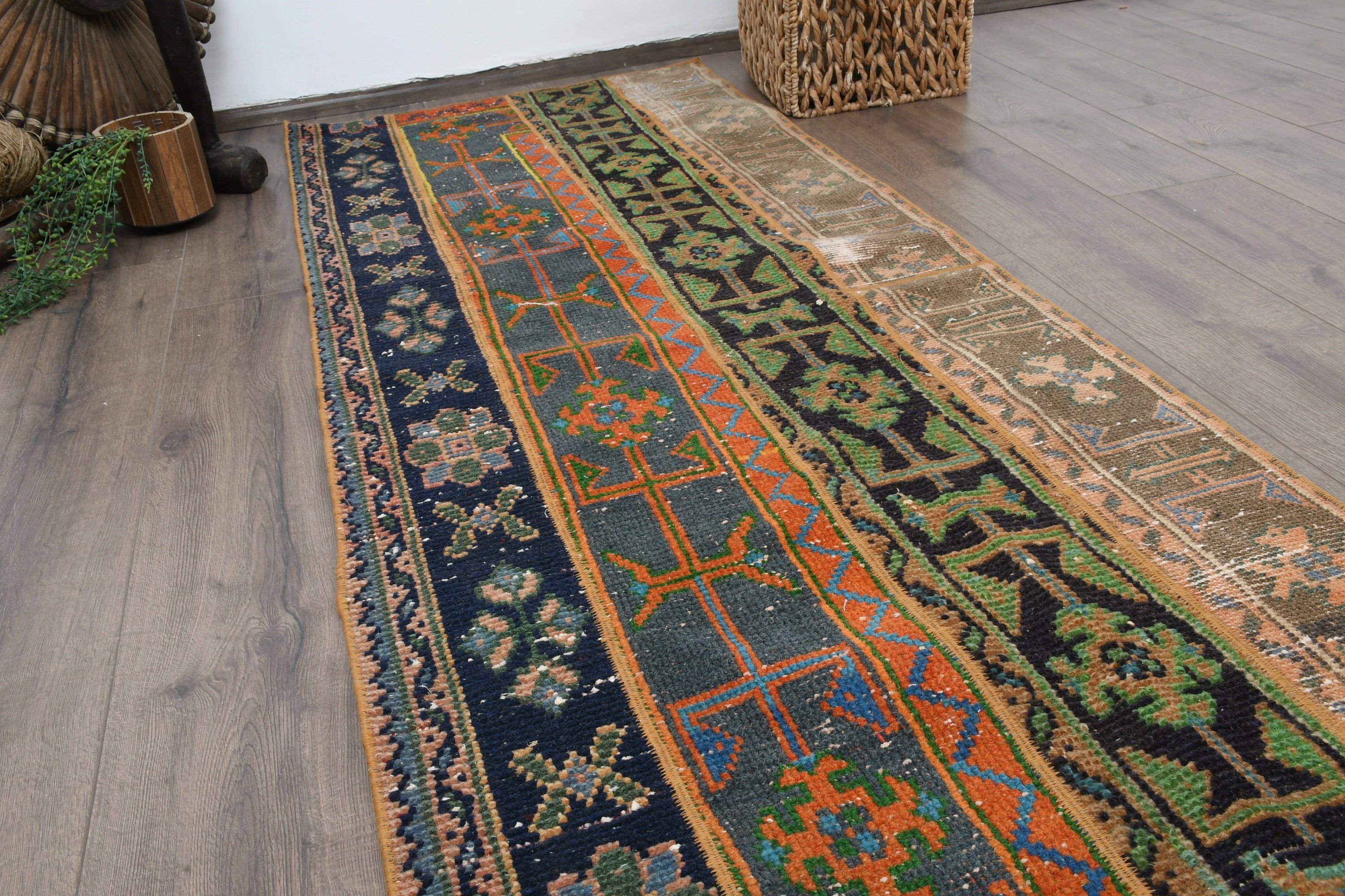 Rugs for Stair, Anatolian Rug, Floor Rug, Blue Bedroom Rugs, Vintage Rugs, Turkish Rug, 2.5x6.6 ft Runner Rug, Kitchen Rugs