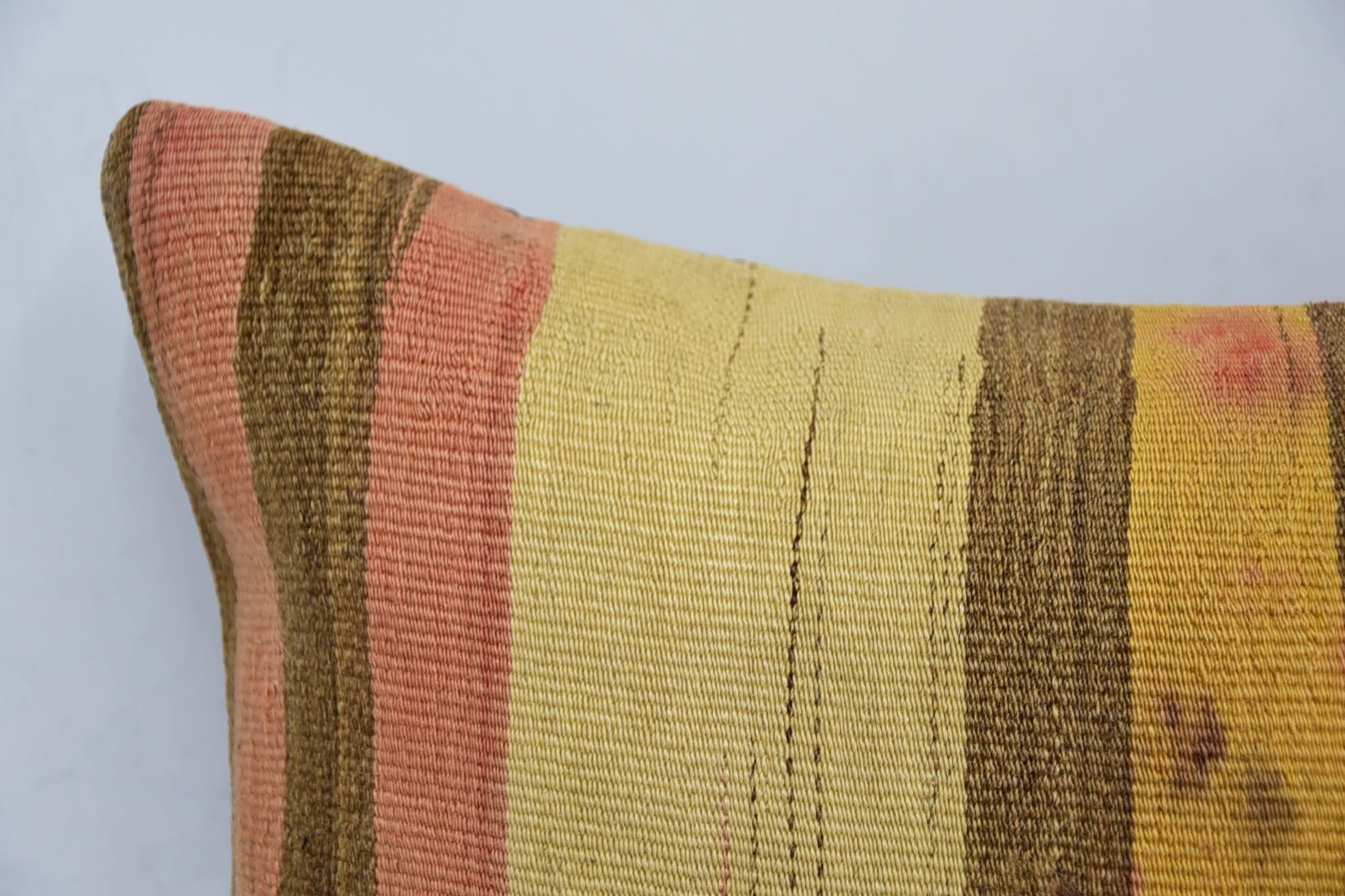 16"x24" Beige Pillow Case, Ethnical Kilim Rug Pillow, Pillow for Sofa, Handmade Throw Pillow Case, Throw Kilim Pillow