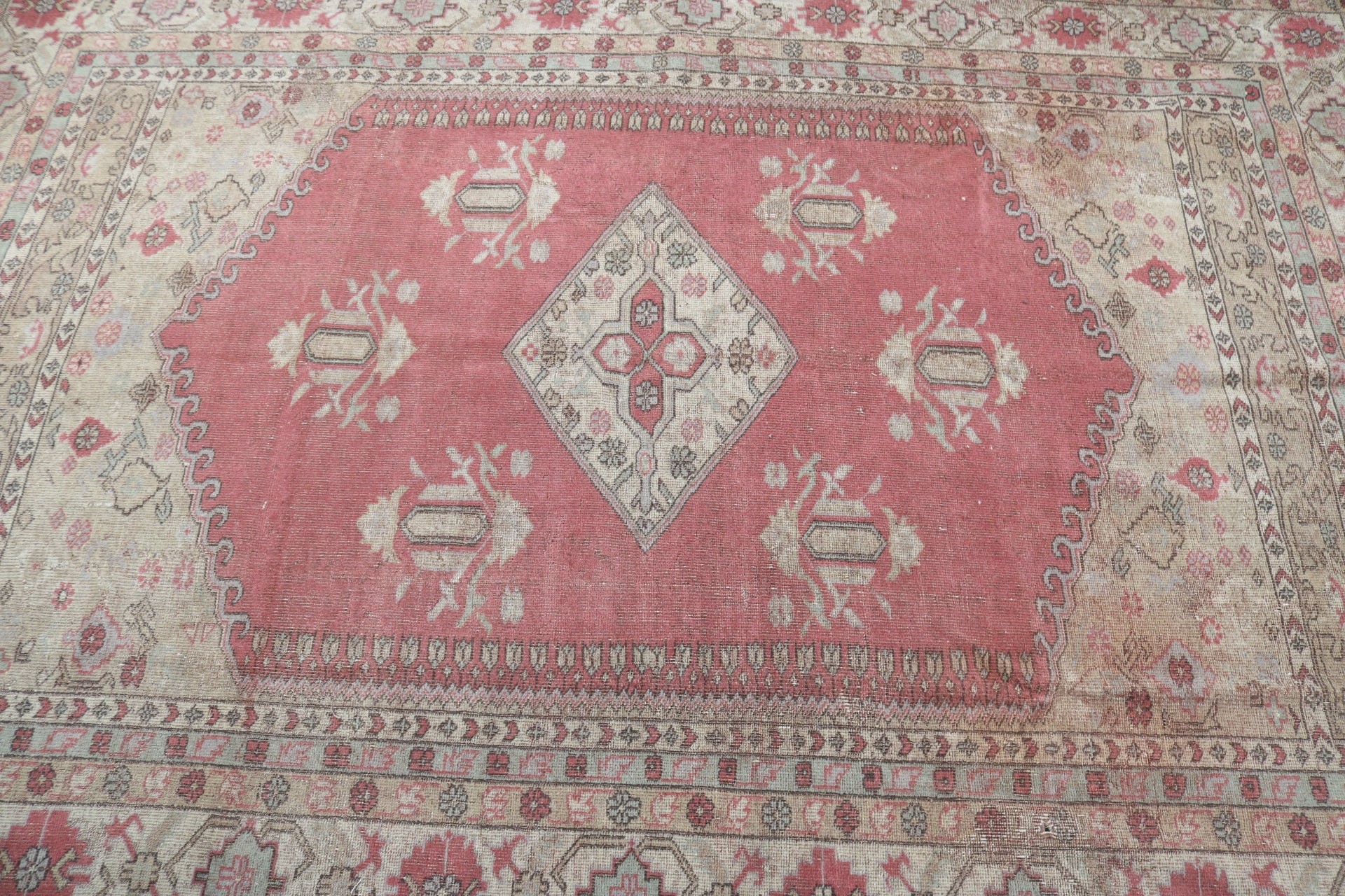 Vintage Halı, 5.3x7.8 ft Büyük Halılar, Ofis Halıları, Büyük Boho Halıları, Düz Dokuma Halı, Boho Halıları, Kırmızı Lüks Halılar, Türk Halısı, Büyük Oushak Halıları