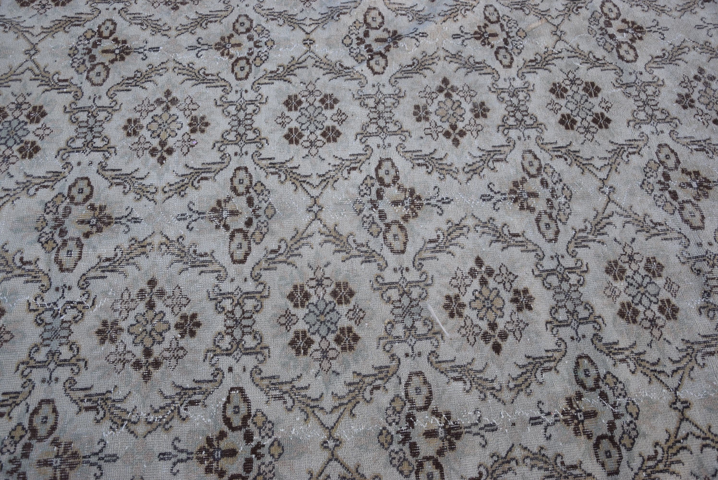 Vintage Halı, Salon Halıları, Fas Halıları, Eklektik Halı, Bej Havalı Halılar, 5.4x9.3 ft Büyük Halı, Oturma Odası Halısı, Türk Halısı