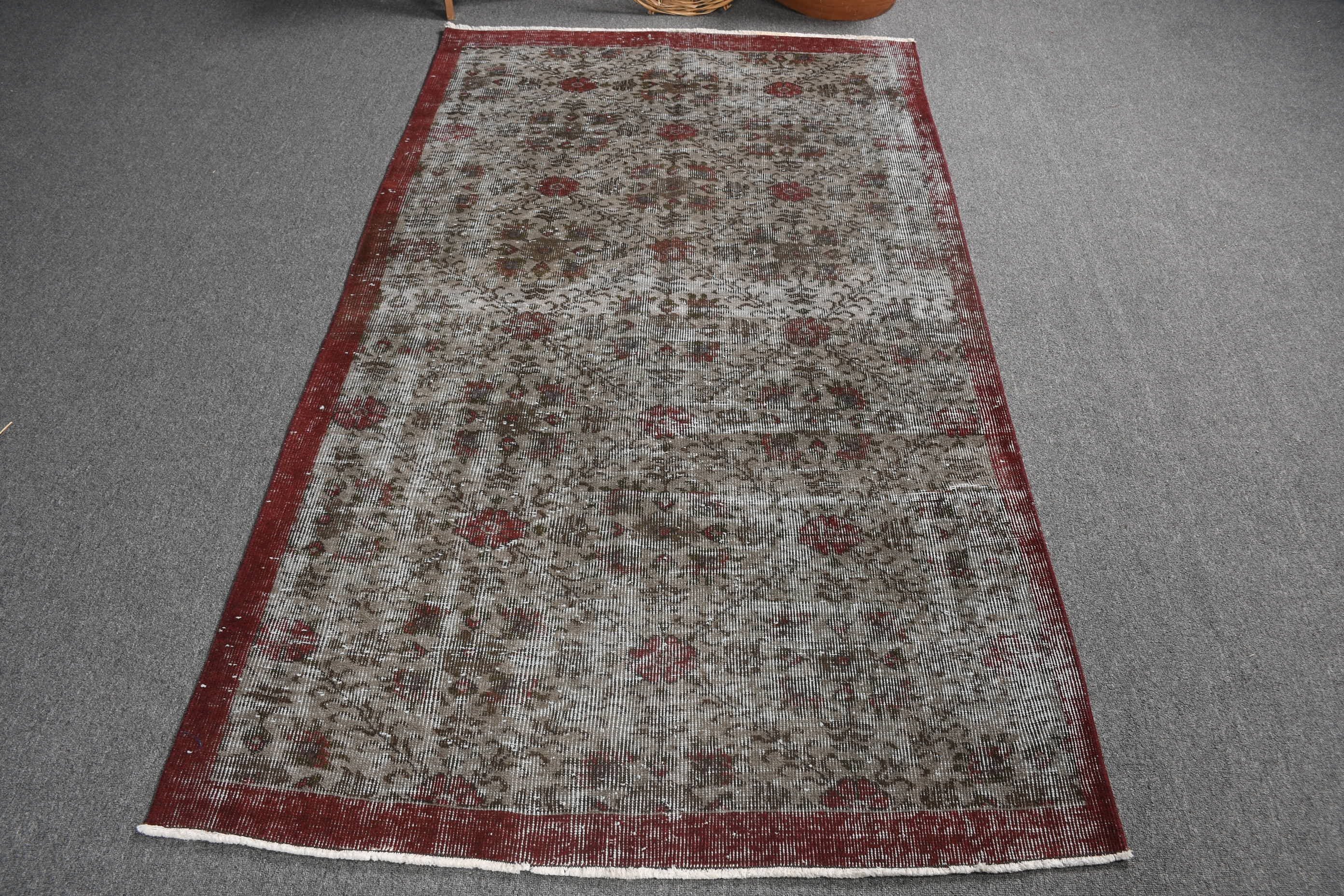 Rugs for Kitchen, Vintage Rug, Kitchen Rug, 3.9x6.8 ft Area Rugs, Turkish Rug, Floor Rug, Bedroom Rugs, Gray Oriental Rug, Natural Rug