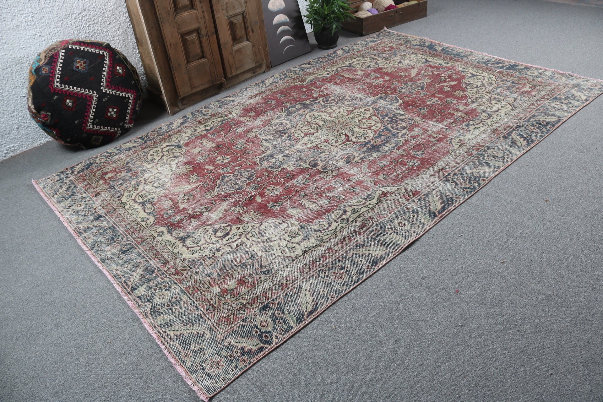 Mor Soğuk Halı, Türk Halıları, 5.9x9.5 ft Büyük Halılar, Fas Halısı, Yatak Odası Halısı, Oturma Odası Halısı, Büyük Oushak Halıları, Vintage Halılar