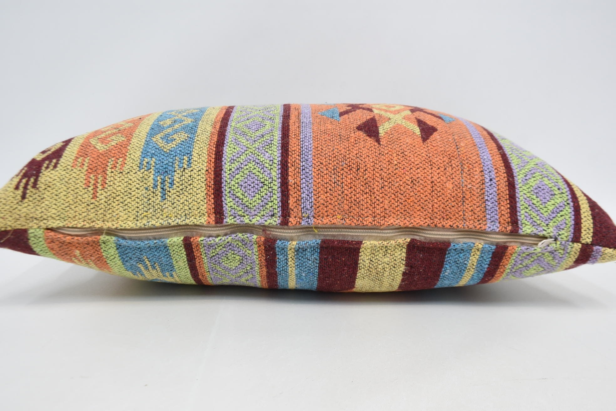 Home Decor Pillow, Vintage Kilim Pillow Cushion Cover, Pillow for Couch, Turkish Kilim Pillow, 16"x24" Blue Cushion Case