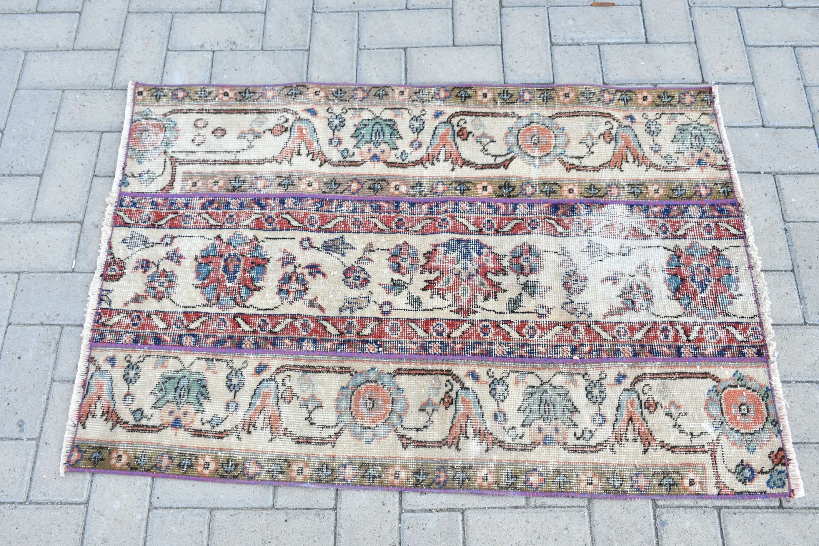 Antique Rugs, Cool Rugs, Vintage Rugs, Turkish Rugs, Rugs for Door Mat, Entry Rug, Bathroom Rugs, Orange Wool Rugs, 2.6x3.8 ft Small Rugs