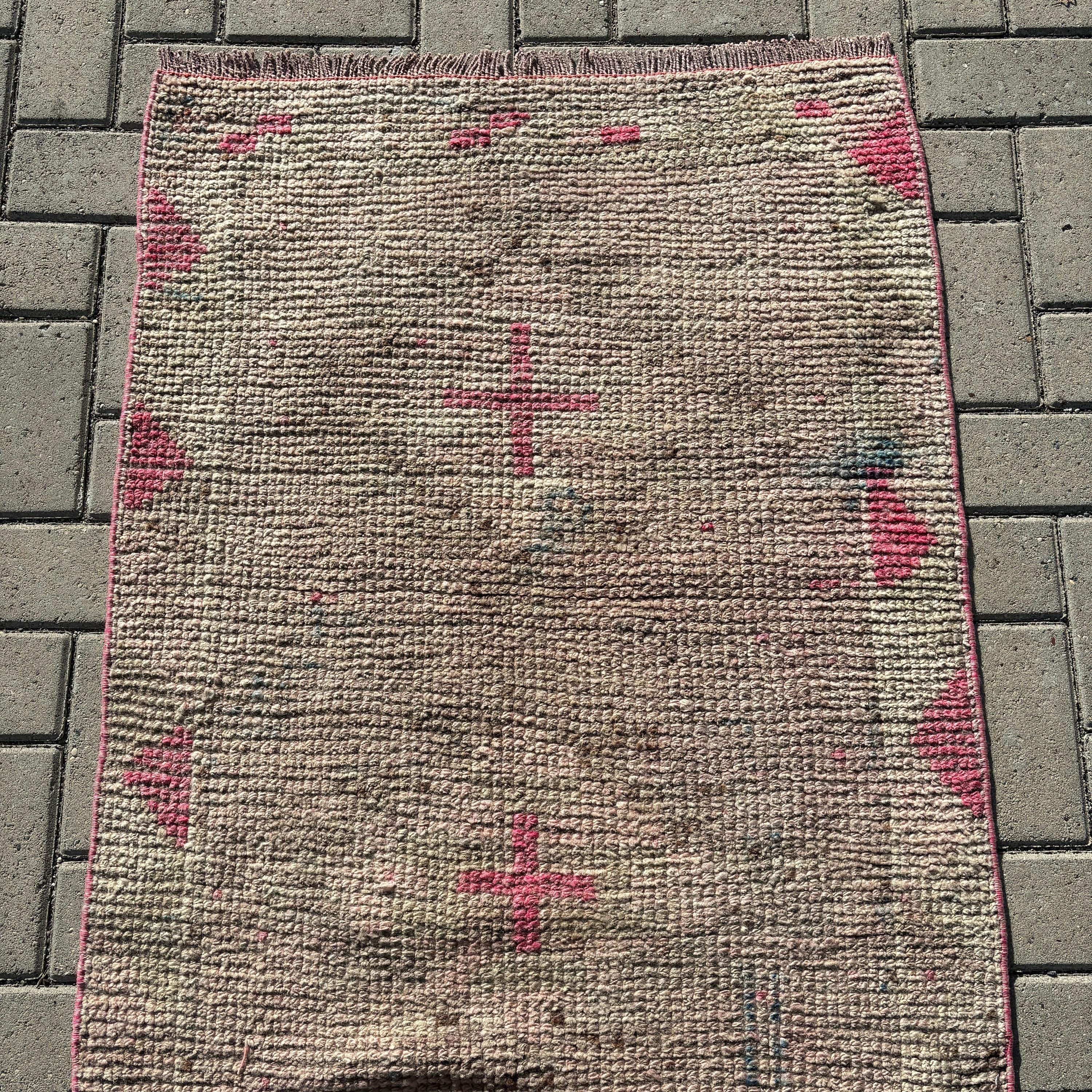 Vintage Runner Rug, Vintage Rug, Beige Geometric Rugs, Turkish Rugs, Boho Rugs, Moroccan Rug, 2.6x8.4 ft Runner Rug