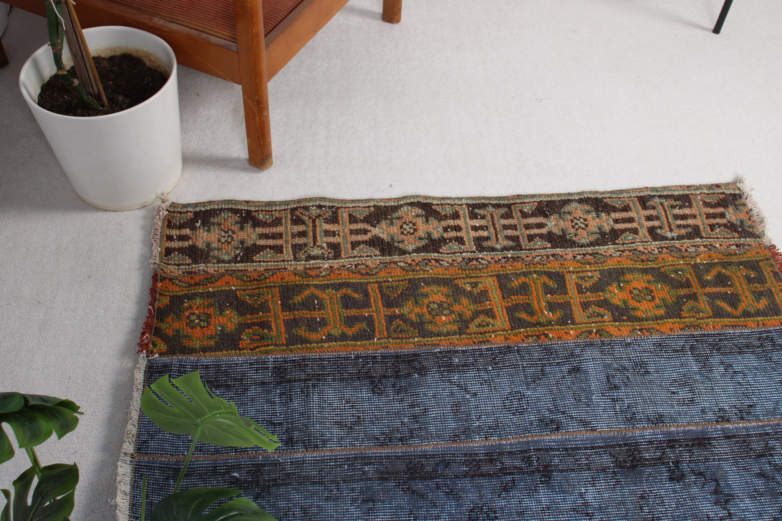 Turkish Rugs, Kitchen Rugs, Small Vintage Rug, Antique Rug, 2.5x4 ft Small Rug, Orange Handwoven Rugs, Boho Rug, Geometric Rug, Vintage Rug