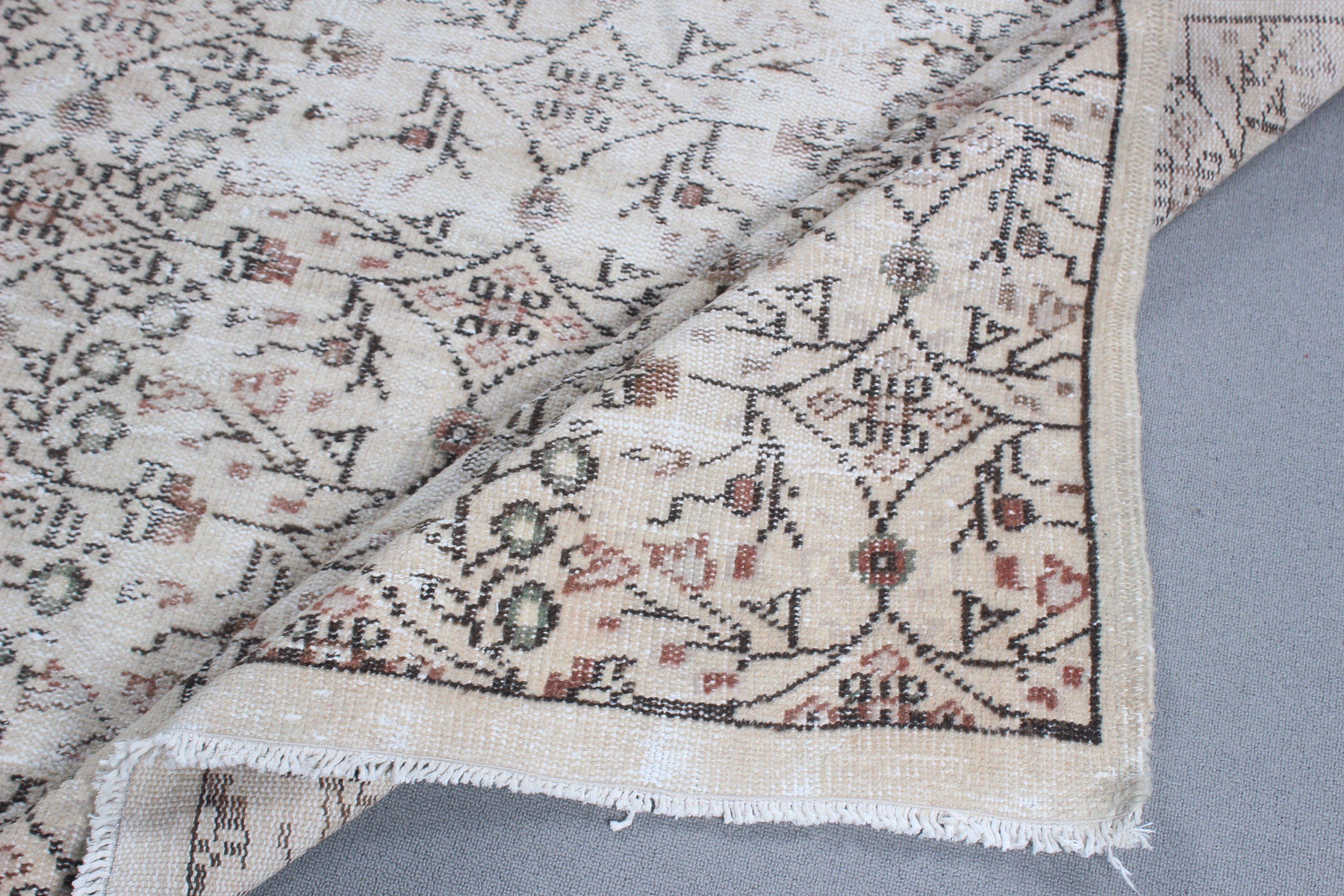 Beige Floor Rug, Vintage Rug, Luxury Rug, Large Boho Rugs, Oushak Rugs, Turkish Rugs, Home Decor Rug, Large Vintage Rug, 6x9.2 ft Large Rug