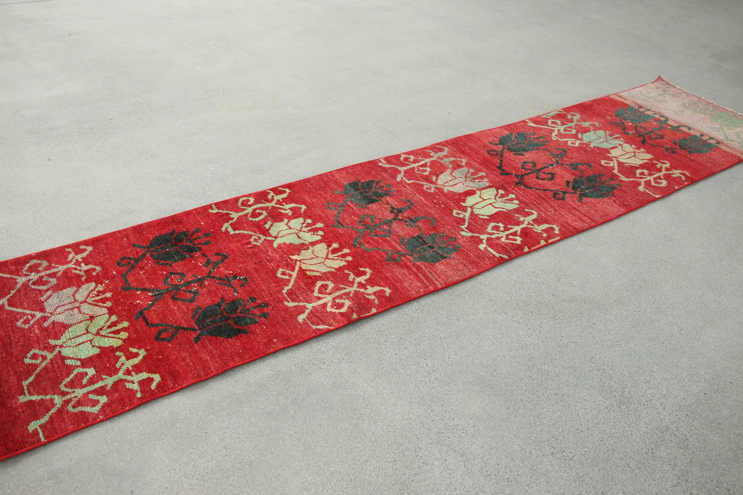 Turkish Rug, Oriental Rug, Stair Rug, Vintage Rug, Wool Rugs, Cute Rug, Rugs for Hallway, 2.2x9.9 ft Runner Rugs, Red Home Decor Rugs