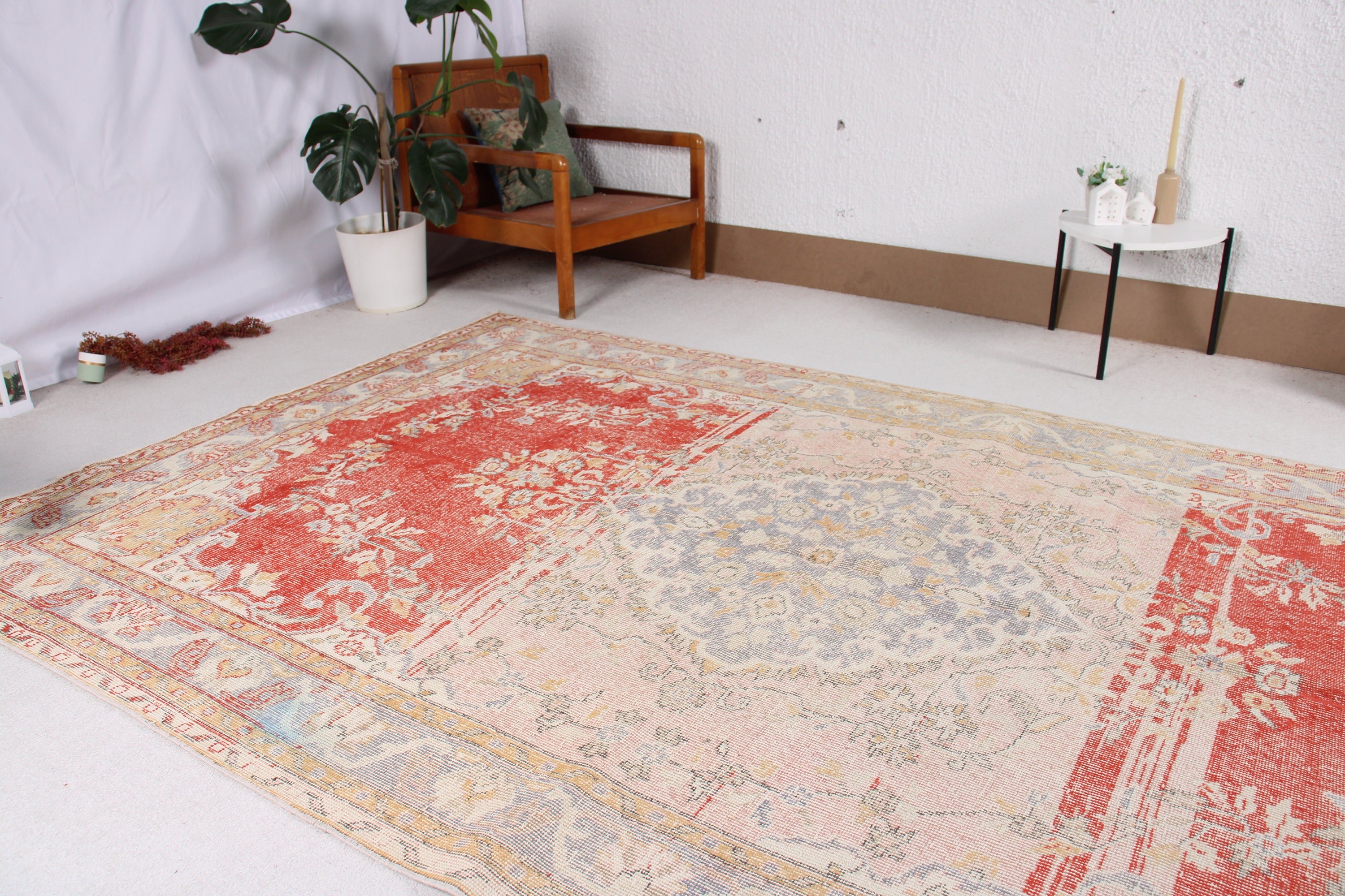 6.1x9.9 ft Büyük Halı, Vintage Halılar, Ev Dekorasyonu Halısı, Yatak Odası Halıları, Lüks Halılar, Yer Halıları, Kırmızı Lüks Halı, Türk Halısı, Salon Halıları