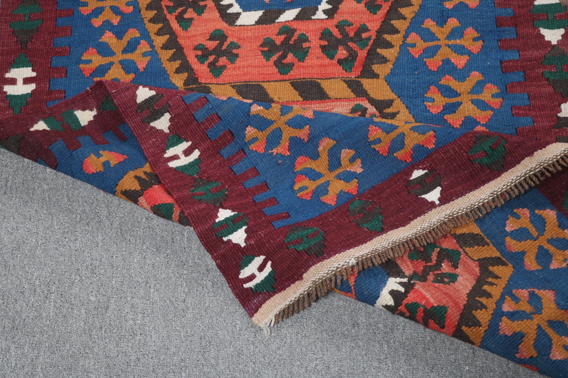 Düz Dokuma Halılar, Giriş Halıları, 2,9x7,1 ft Aksan Halıları, El Dokuma Halıları, Mutfak Halısı, Turuncu Modern Halı, Vintage Halılar, Türk Halıları, Kilim