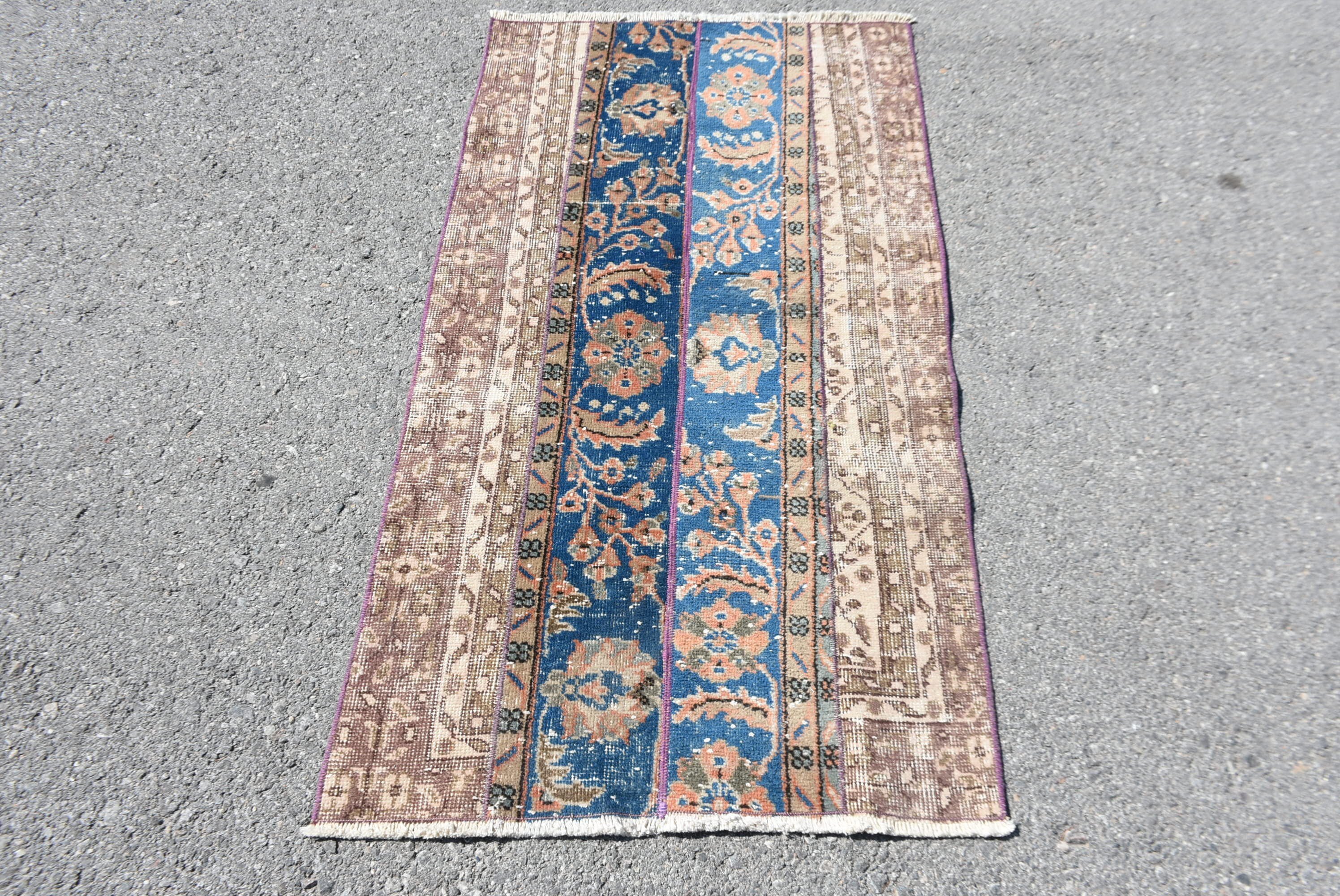 Vintage Halılar, 2.6x4.6 ft Küçük Halı, Kahverengi Ev Dekorasyonu Halısı, Türk Halıları, Araba Paspas Halıları, Soğuk Halı, Yün Halılar, Banyo Halısı, Yatak Odası Halısı